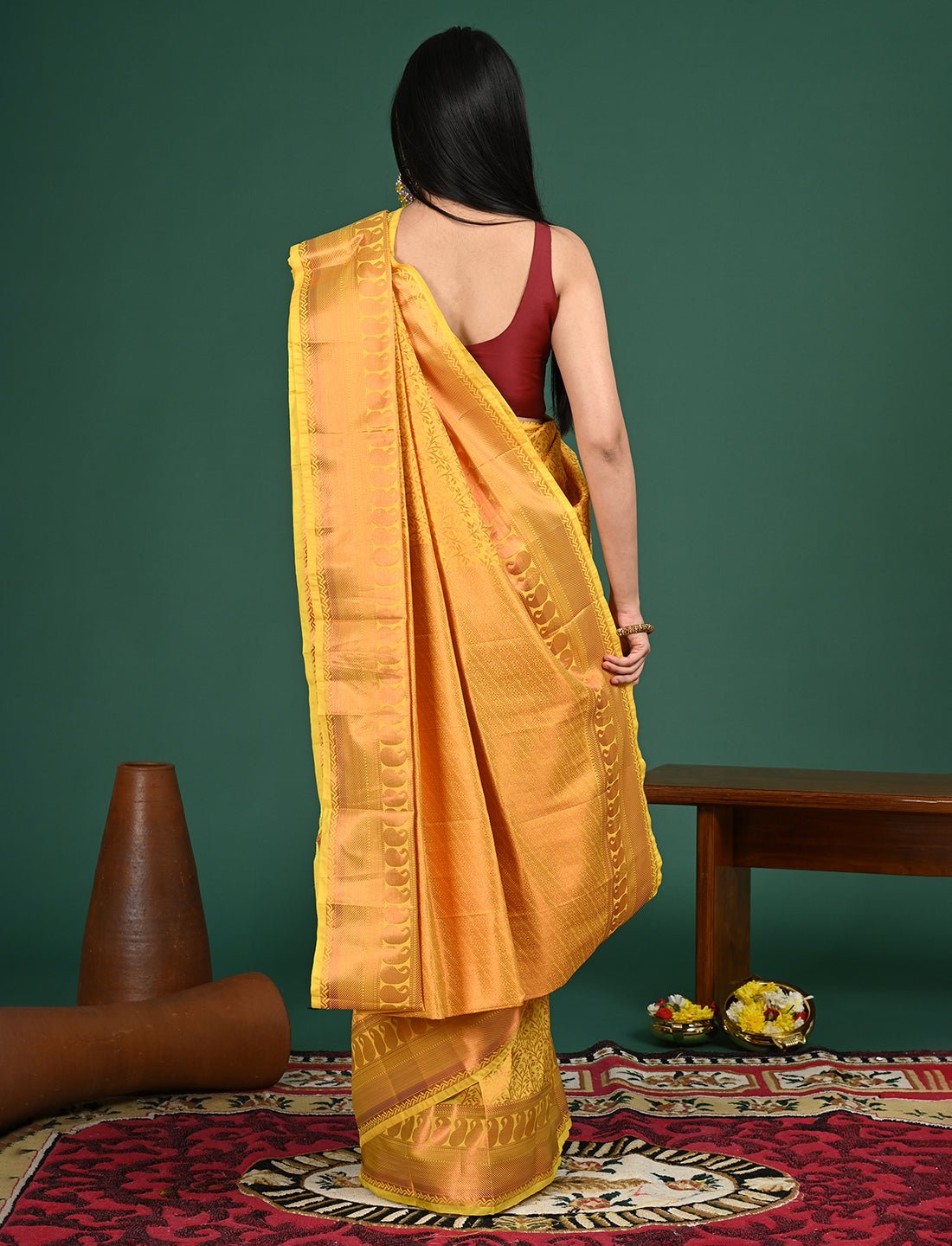 Padmini Yellow Art Silk Pattu Saree