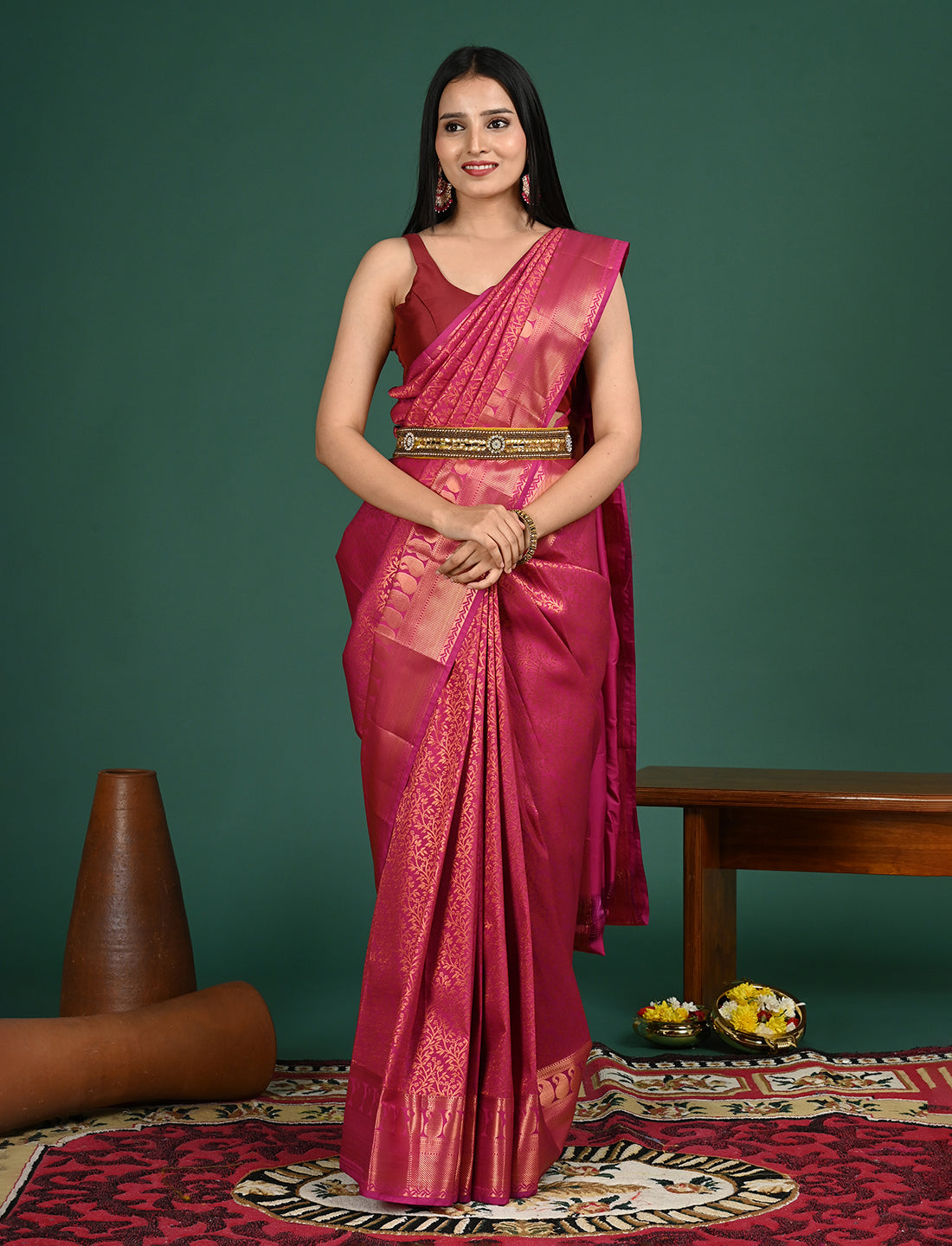 Padmini Magenta Art Silk Pattu Saree