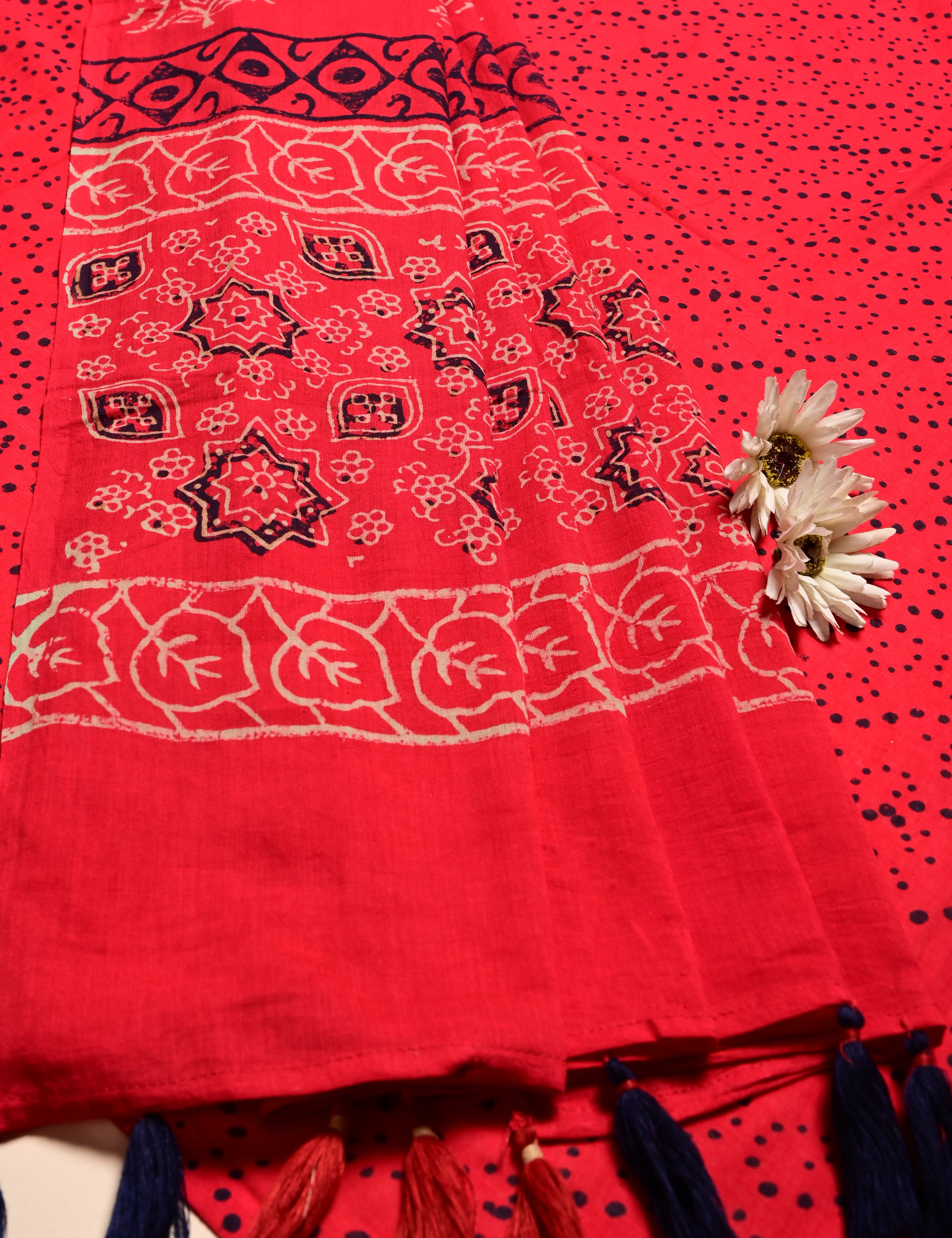 Nisarga Red Bagru Saree