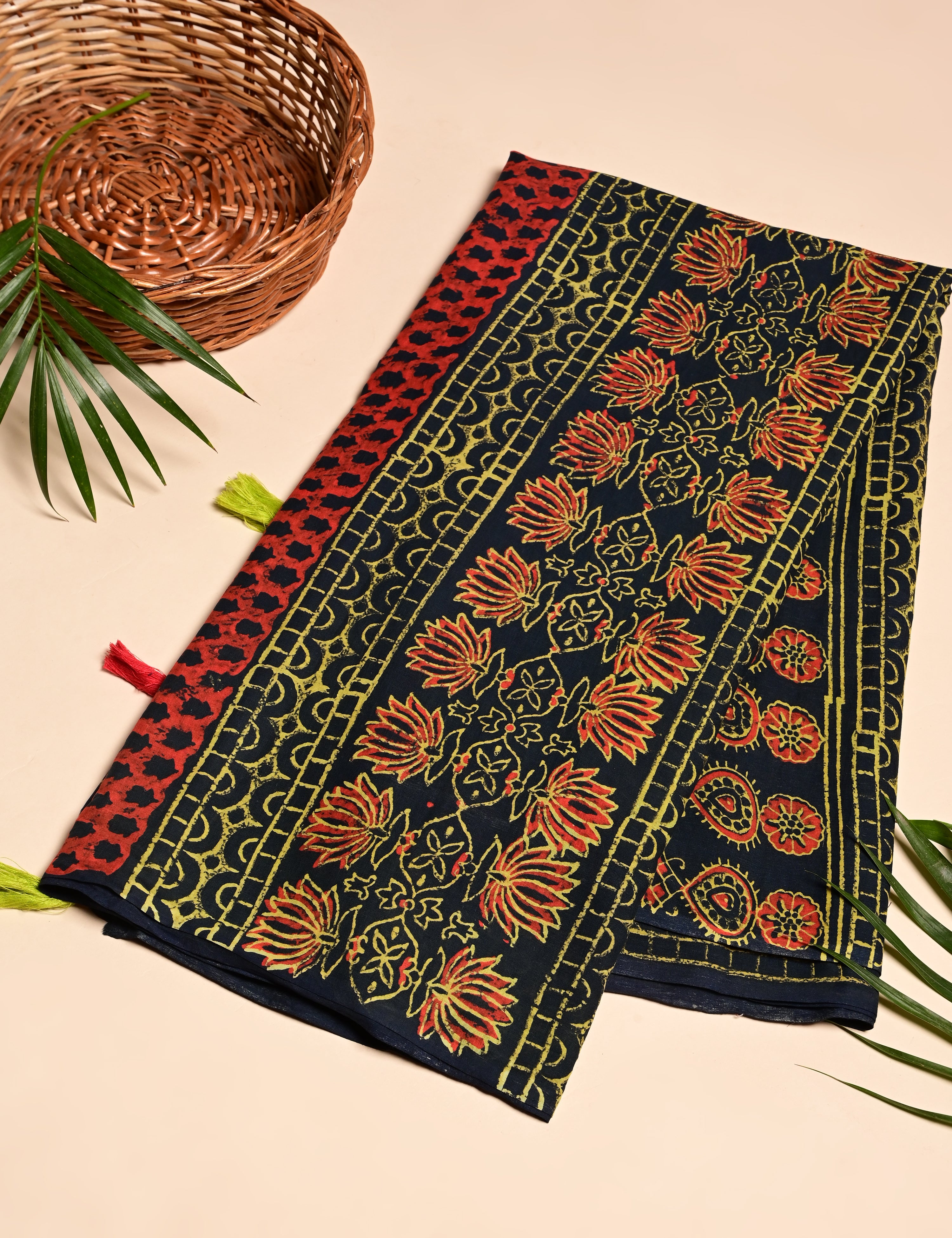 Nisarga Indigo Bagru Saree