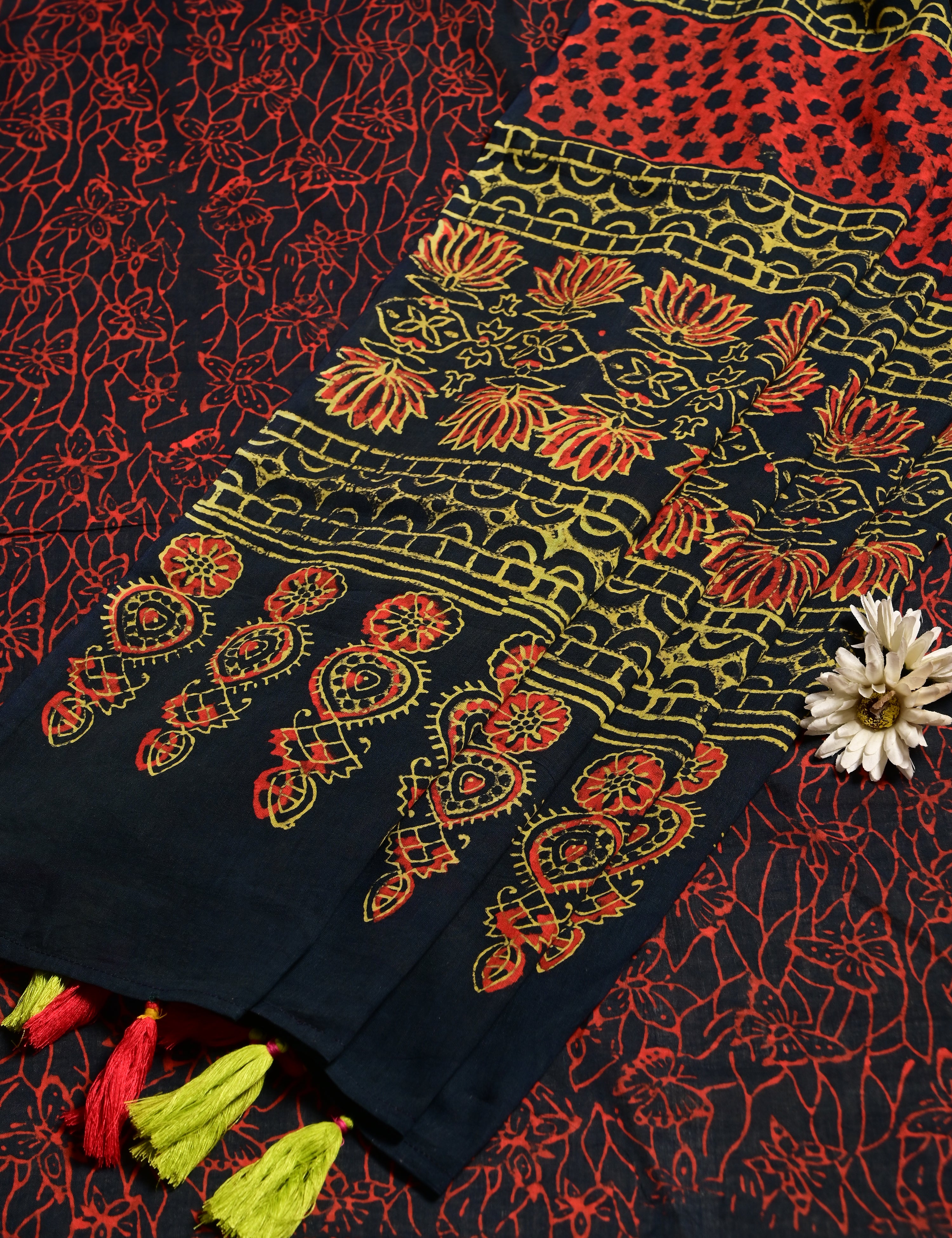 Nisarga Indigo Bagru Saree