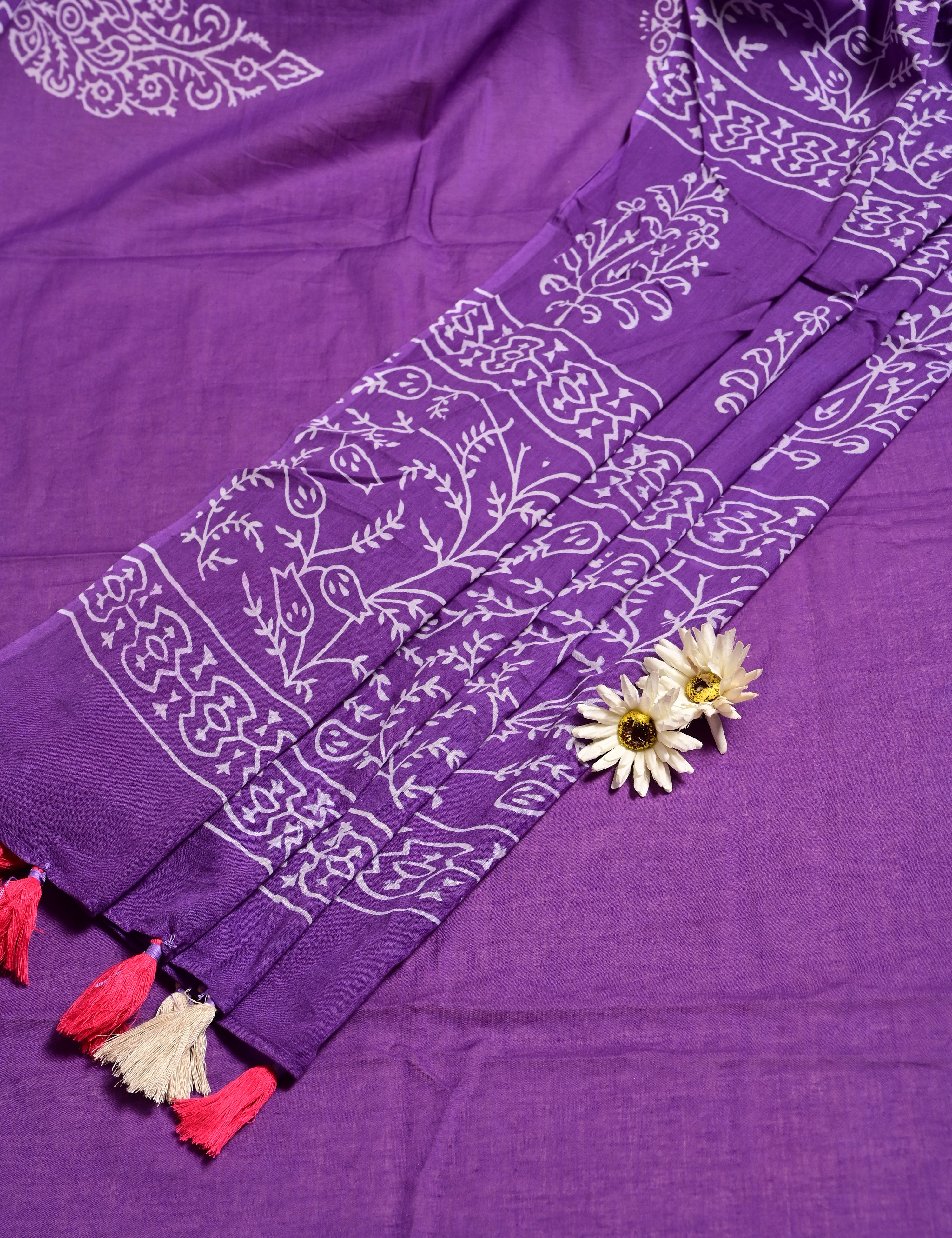 Nisarga Purple Bagru Saree