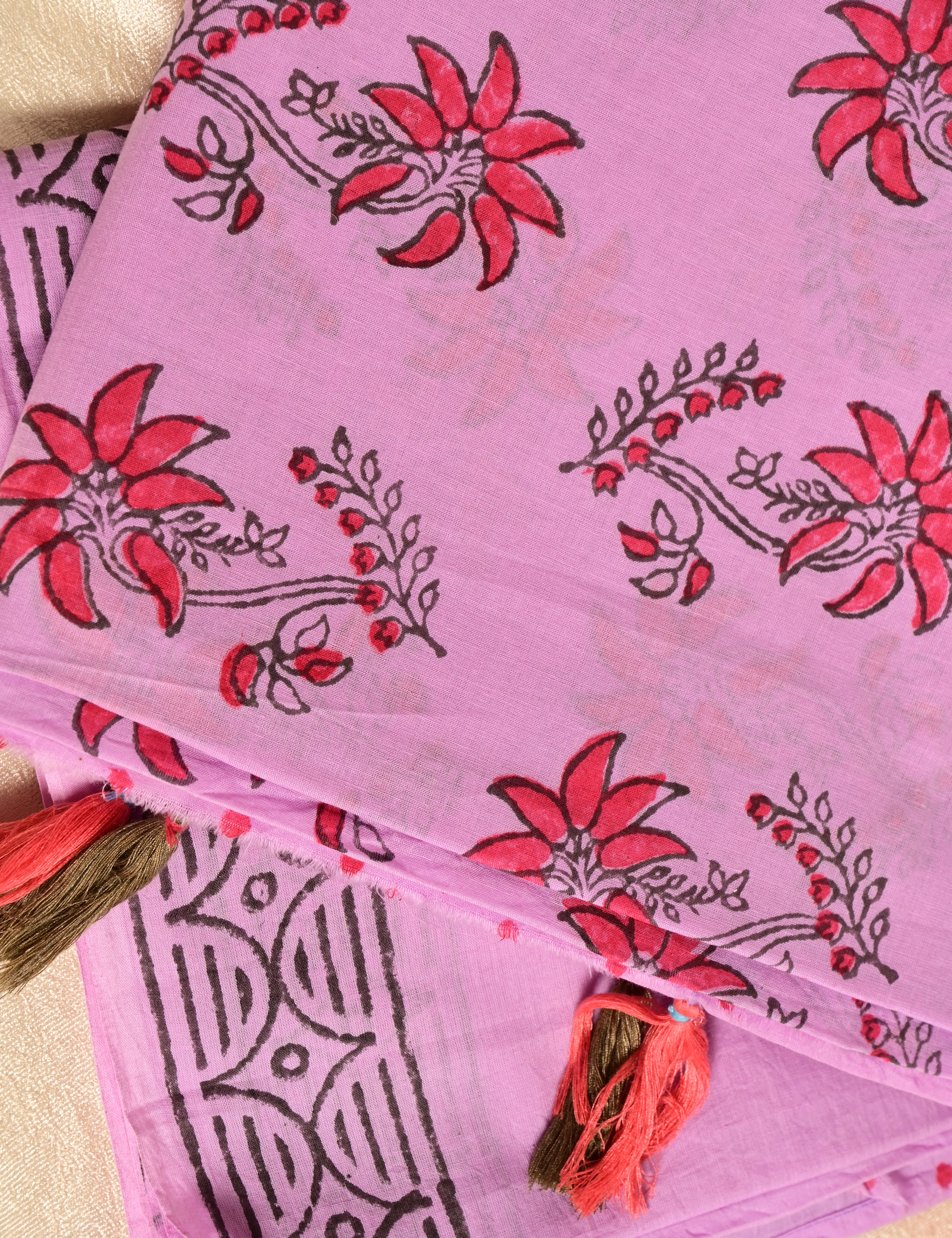 Nisarga Lavender Bagru Saree