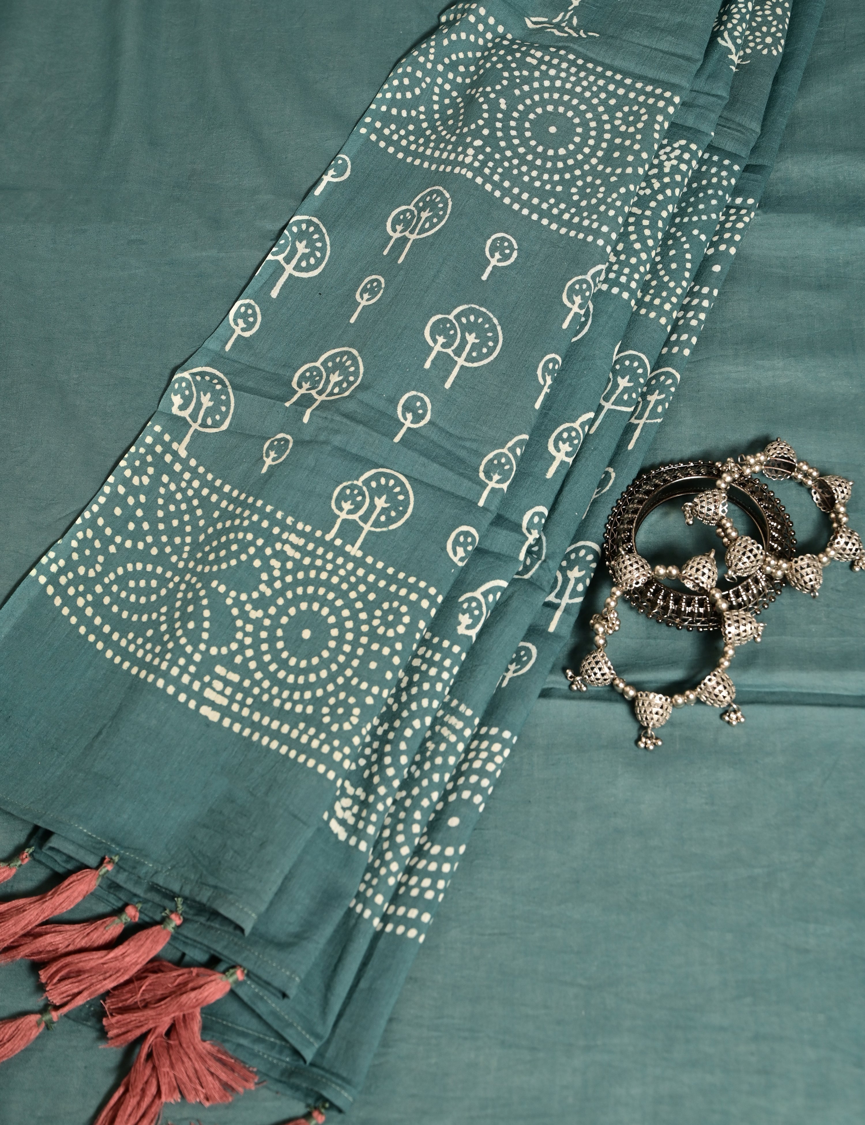 Nisarga Grey Bagru Saree
