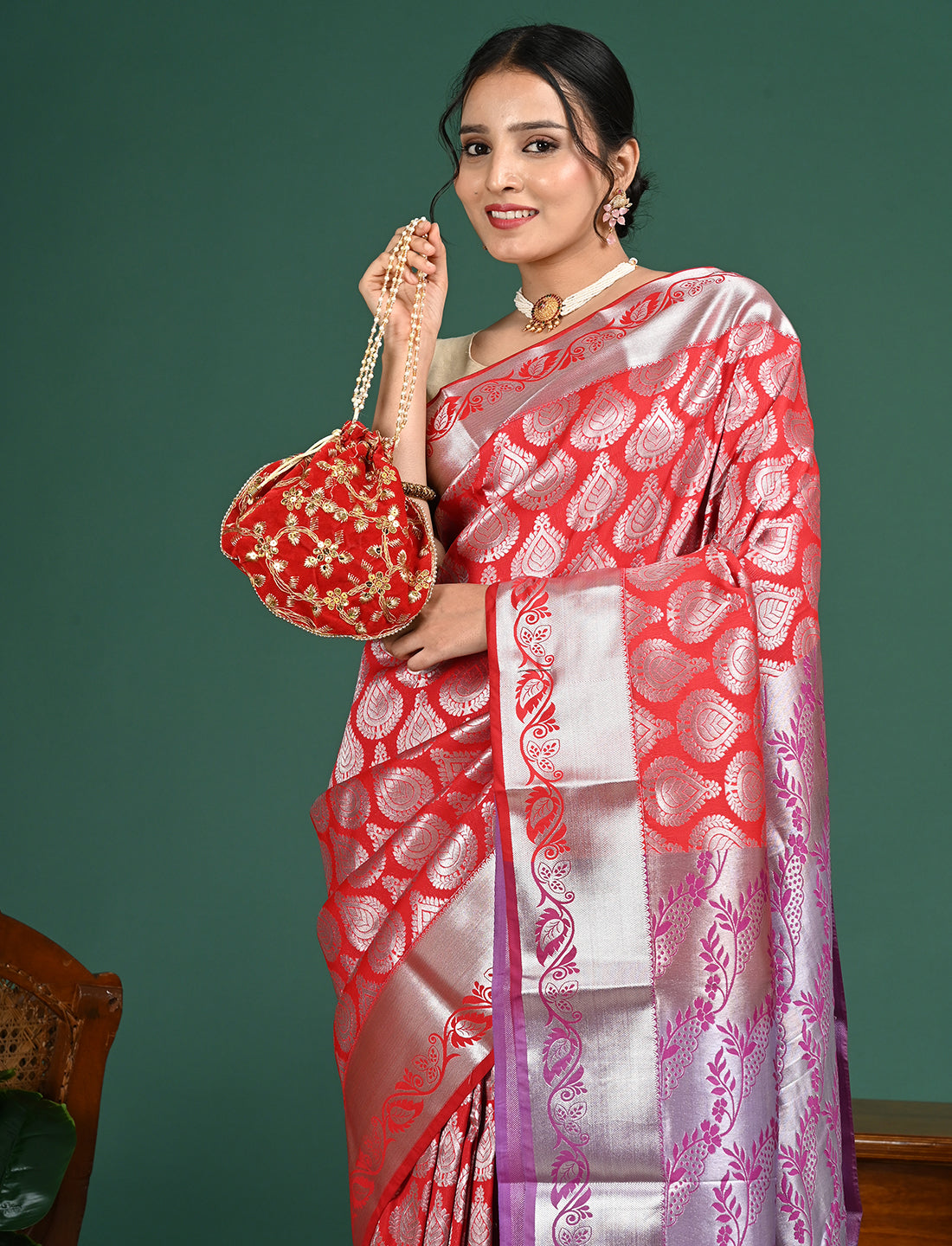 Padmini Red Kovai Pattu Saree