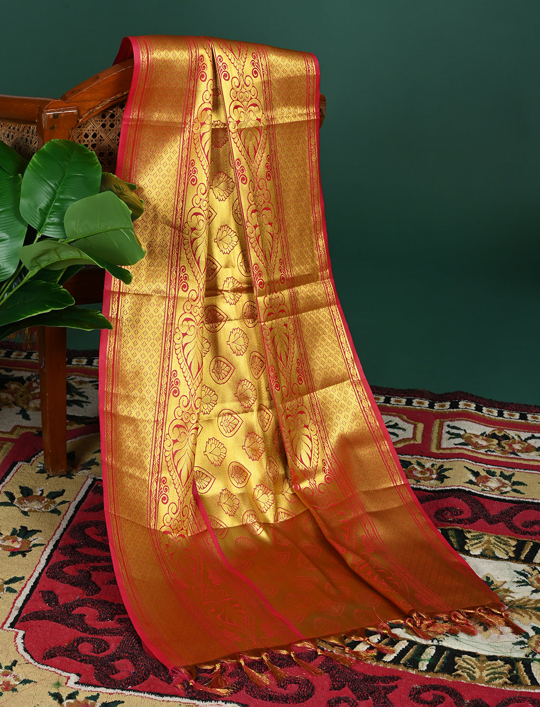 Kanakam Fuchsia South Silk Dupatta