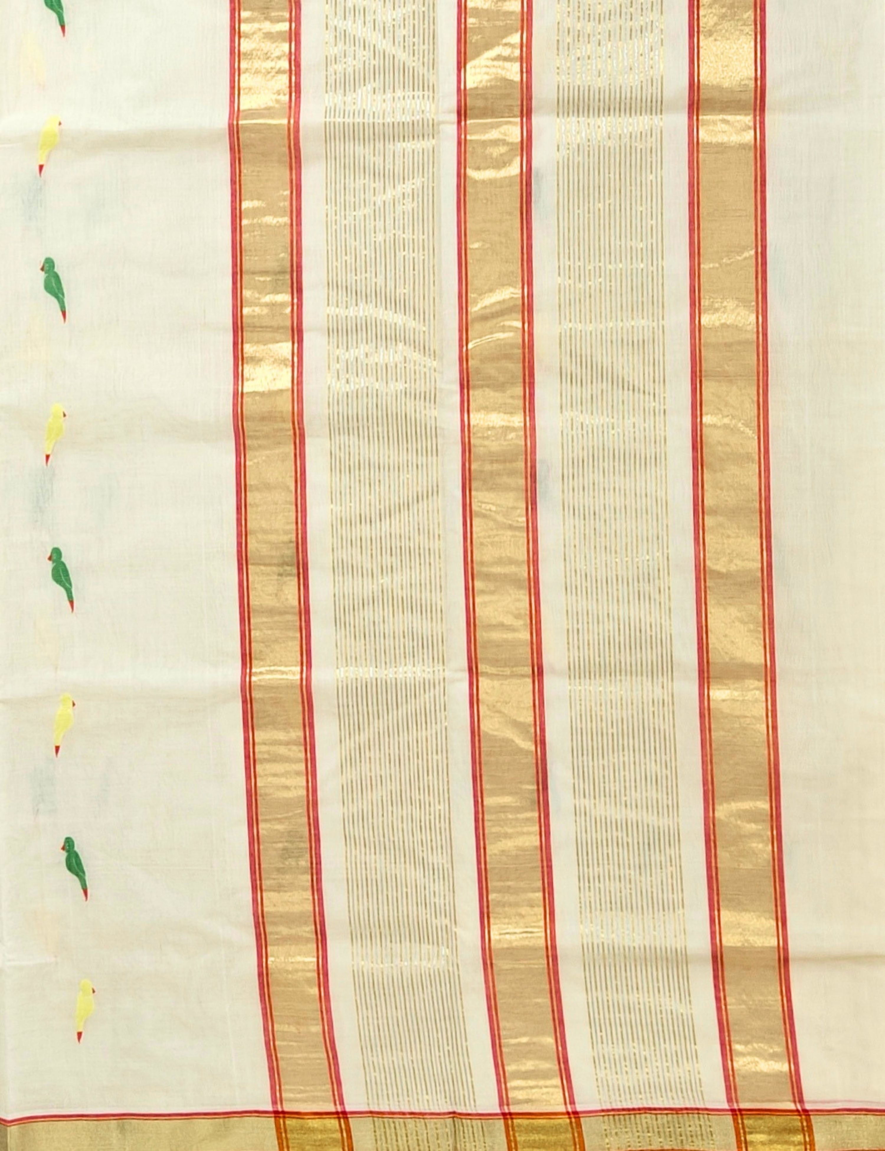 Tota Cream Venkatagiri Saree