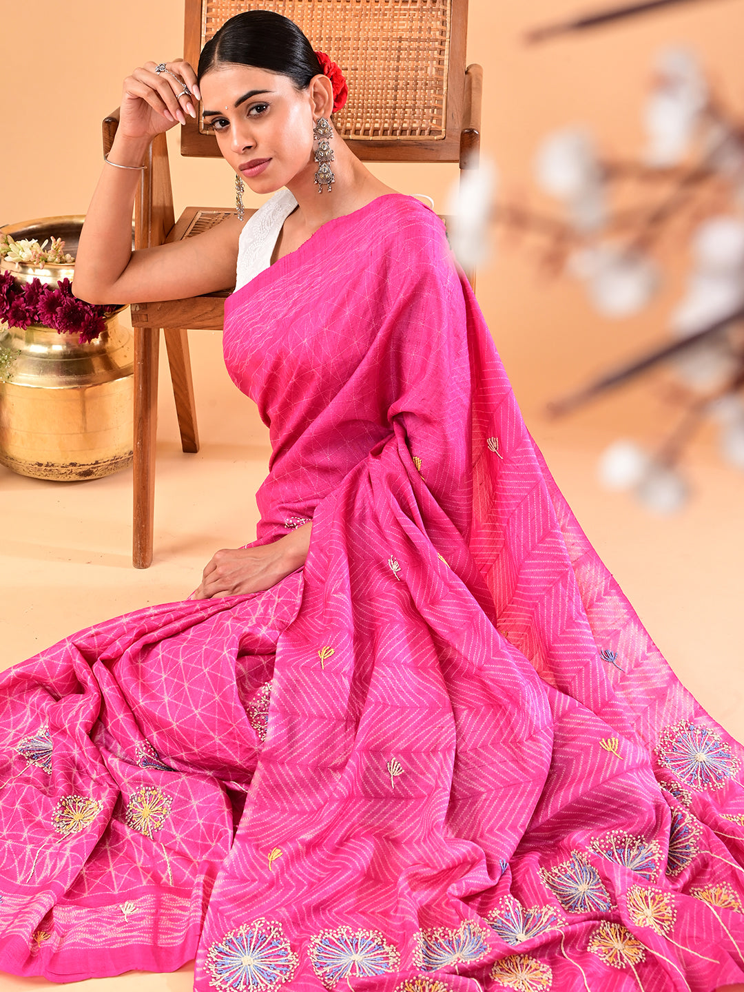 Singhaparni Multicolor Shibori Saree