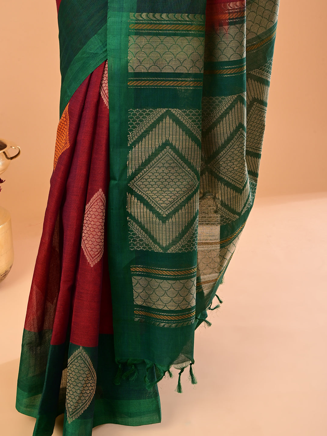 Maroon Negamam Cotton Saree