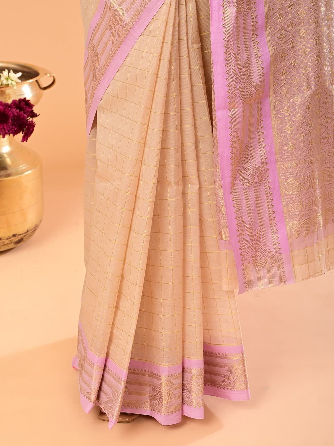Kili Beige Venkatagiri Saree