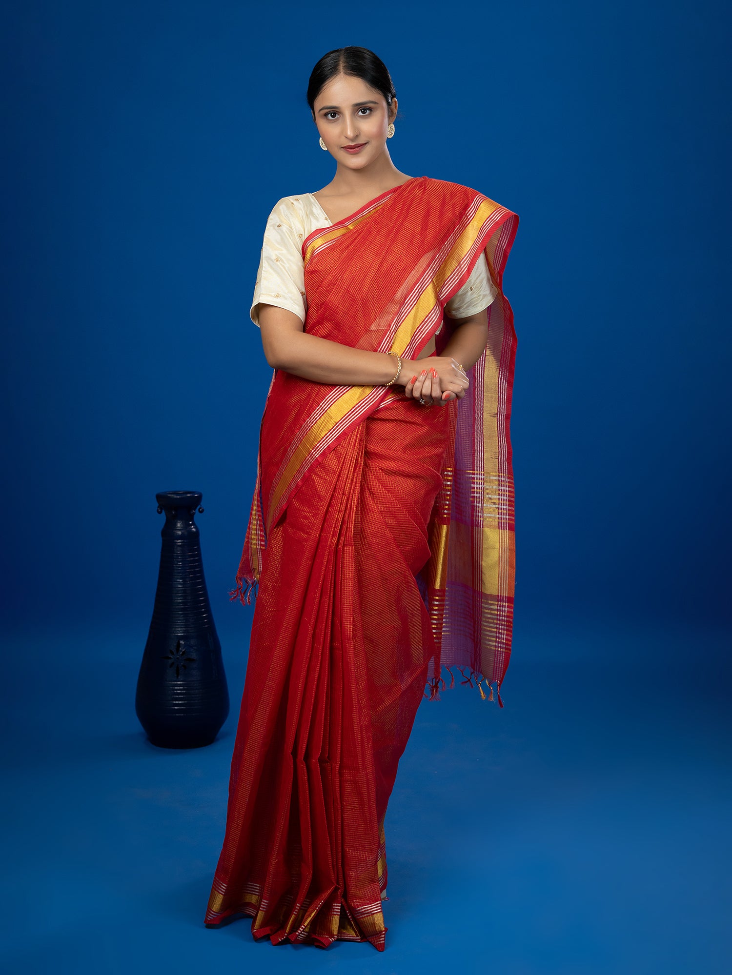 Nanu Kattam Red Venkatagiri Saree