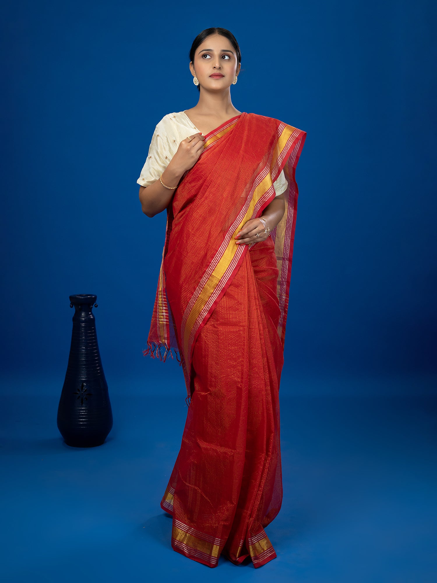 Nanu Kattam Red Venkatagiri Saree