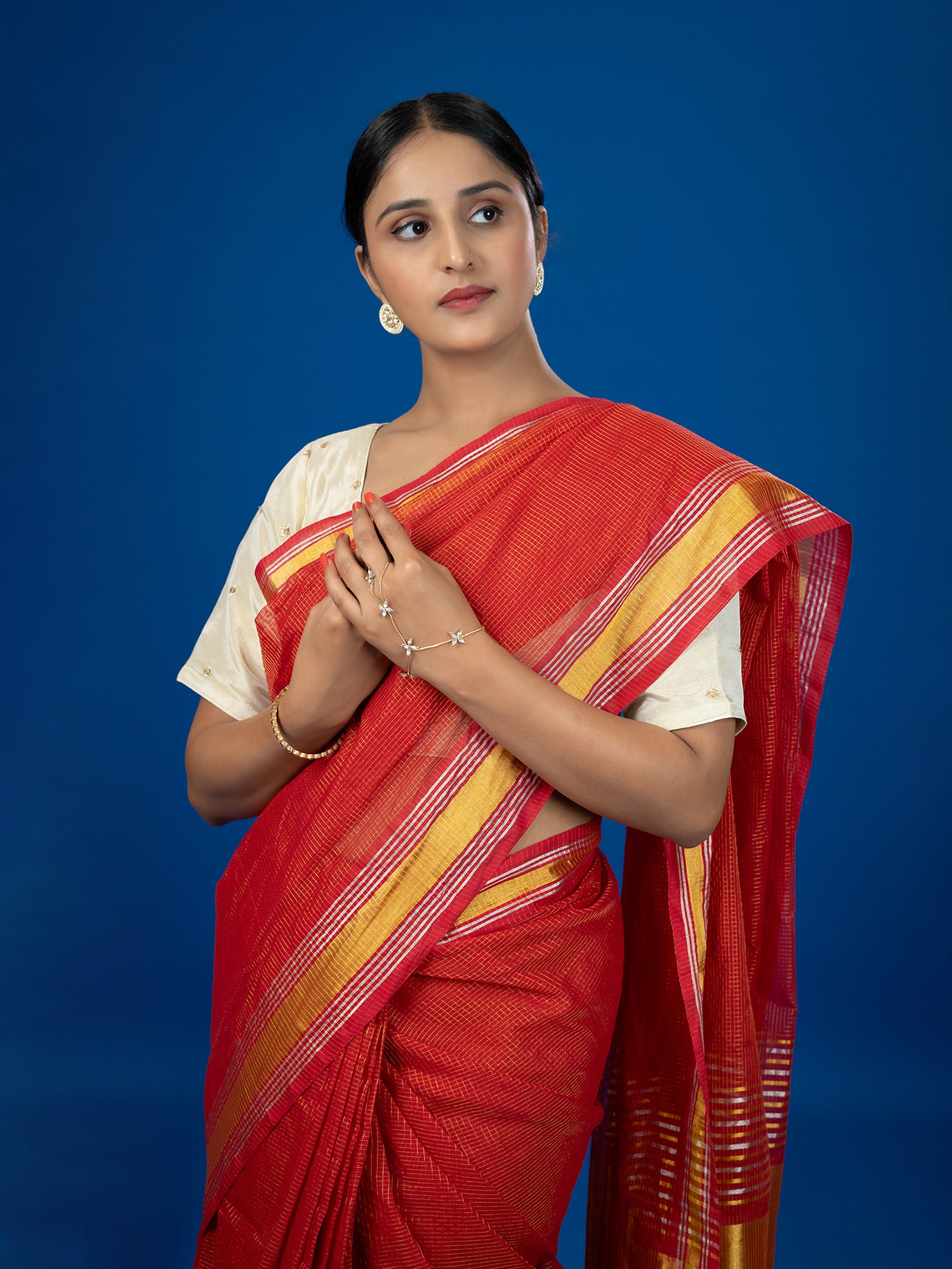Nanu Kattam Red Venkatagiri Saree
