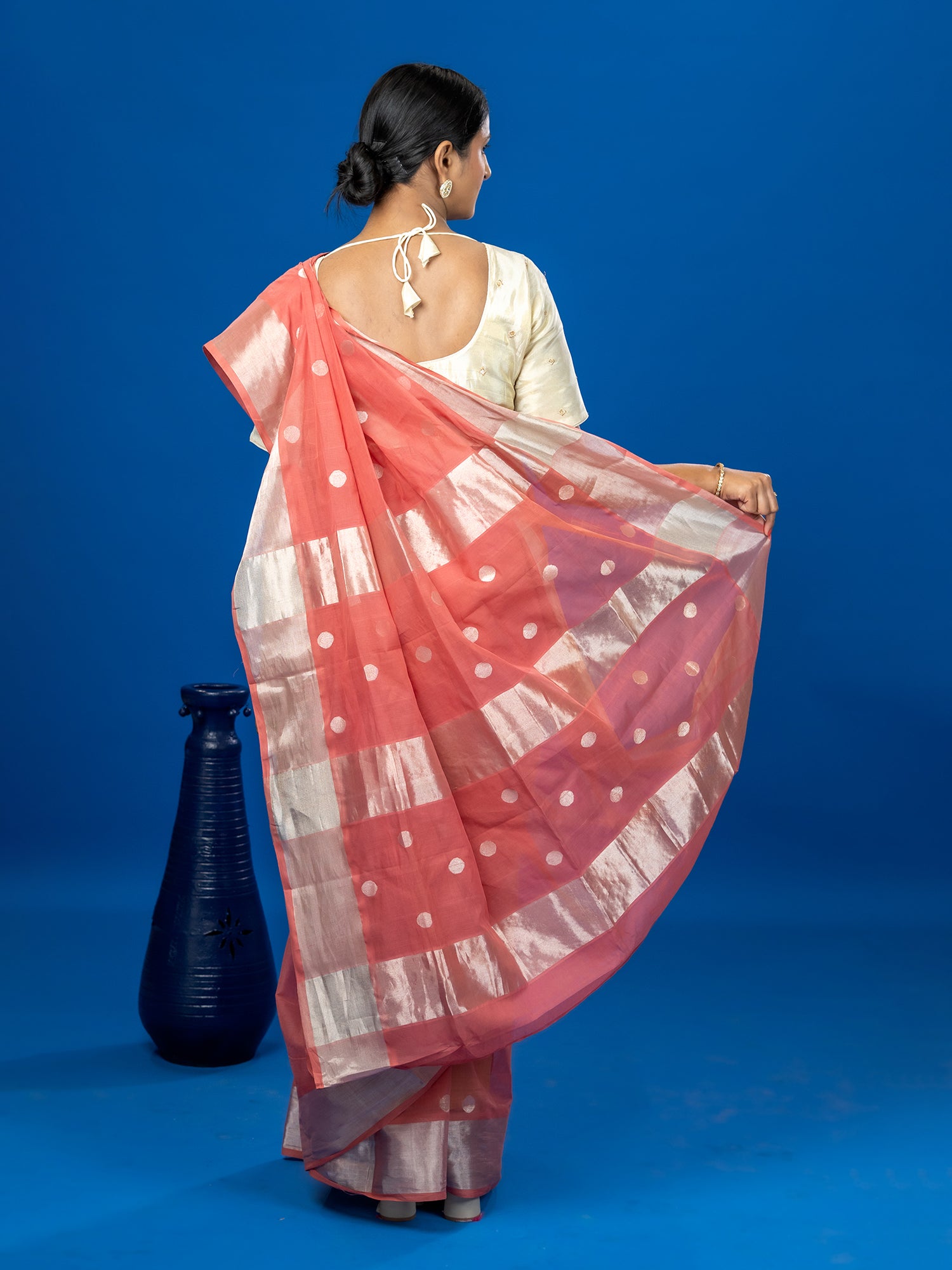 Polka Pink Venkatagiri Saree