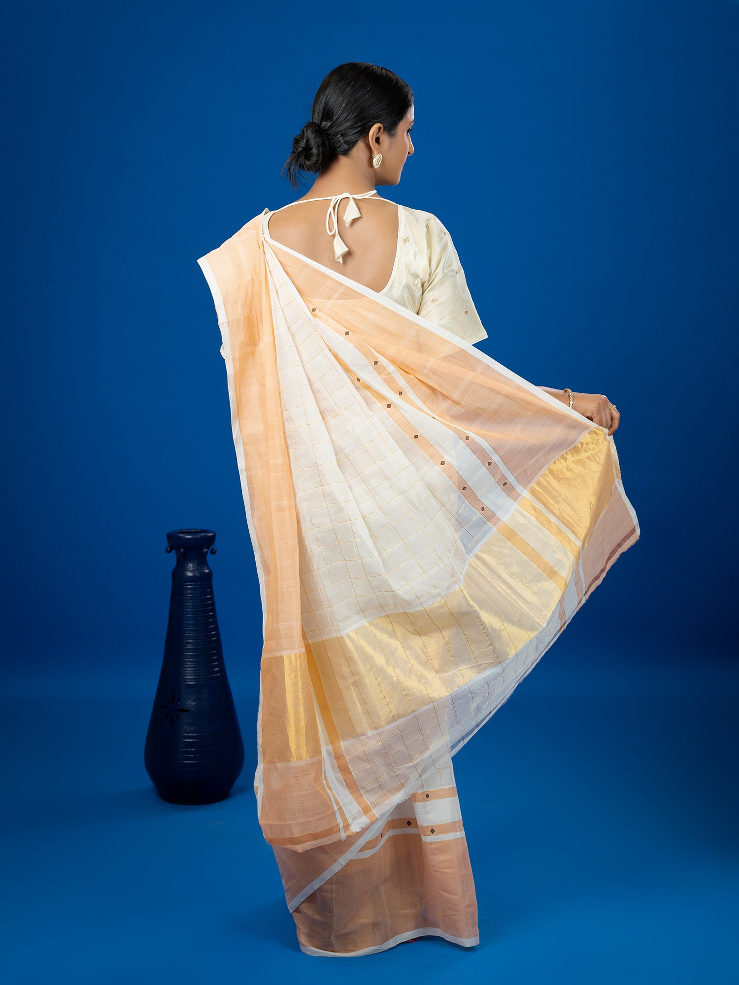 Kattam White Venkatagiri Saree