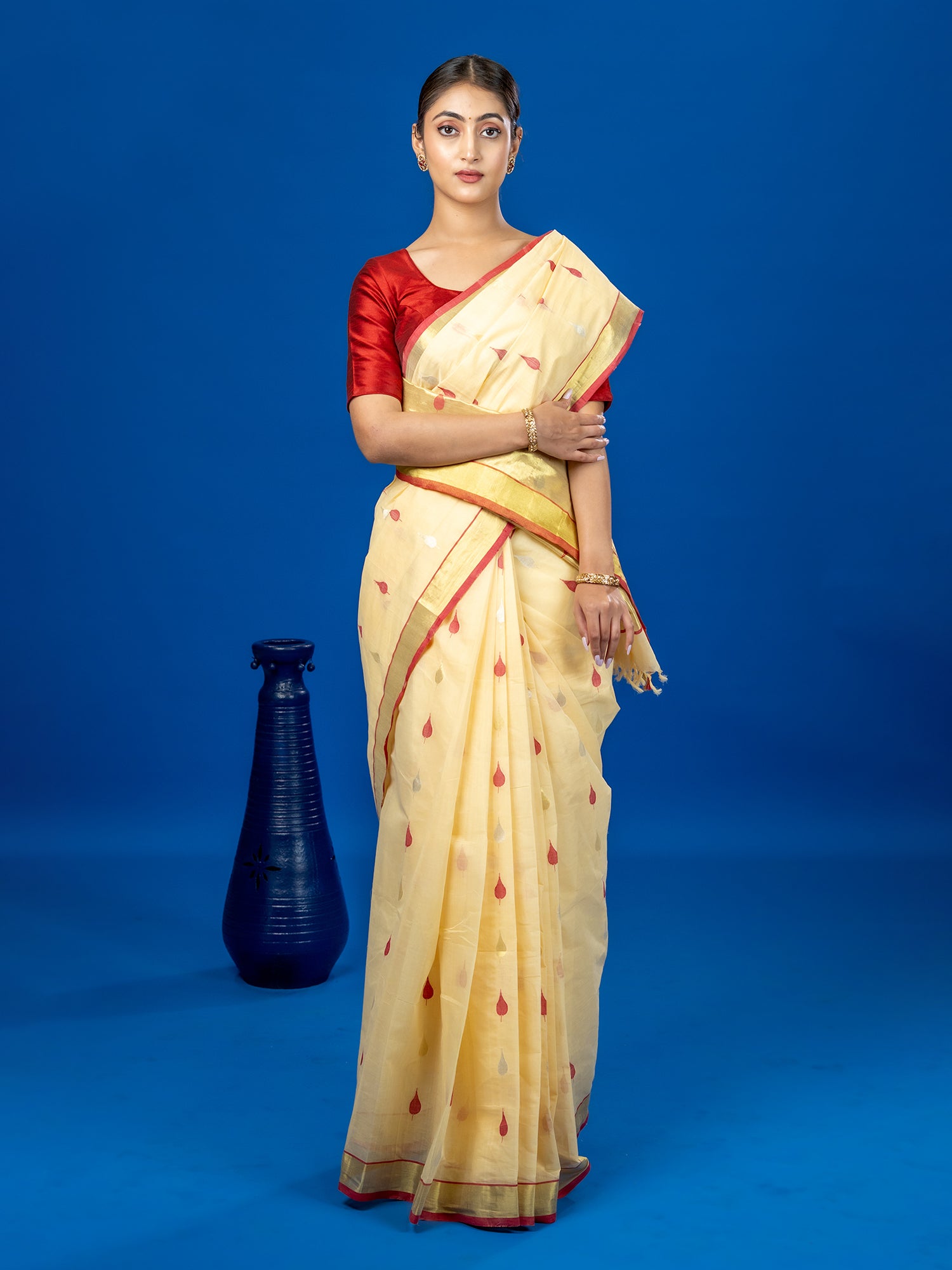 Patta Yellow Venkatagiri Saree