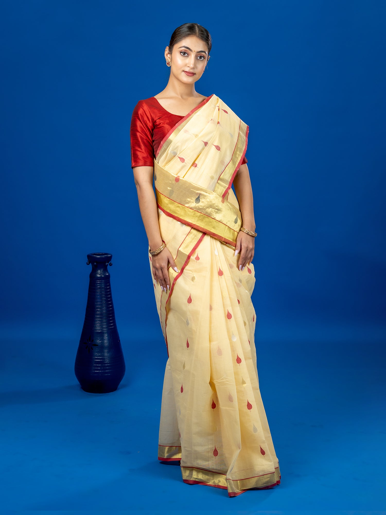 Patta Yellow Venkatagiri Saree