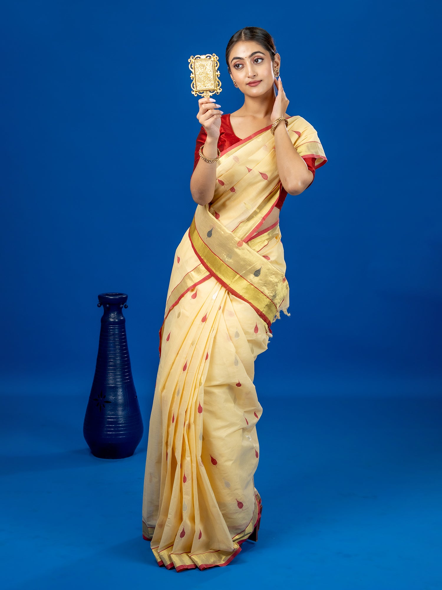 Patta Yellow Venkatagiri Saree