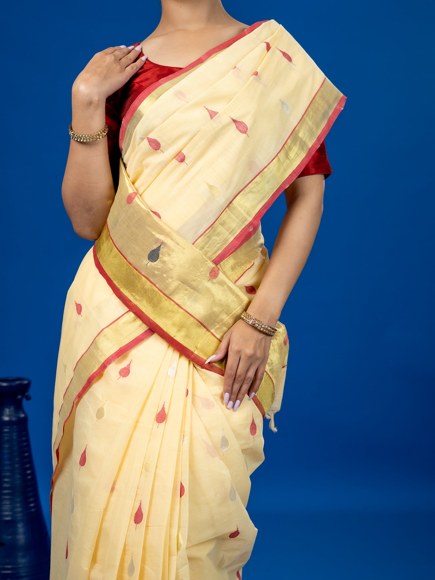Patta Yellow Venkatagiri Saree