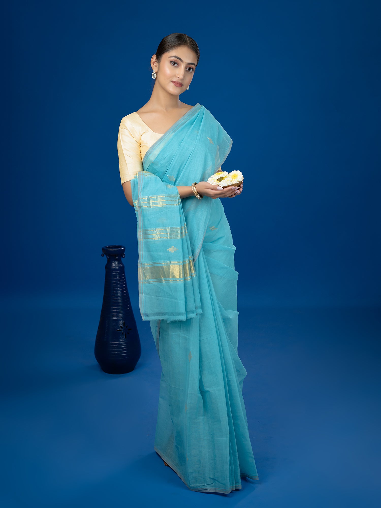 Jharna Blue Venkatagiri Saree