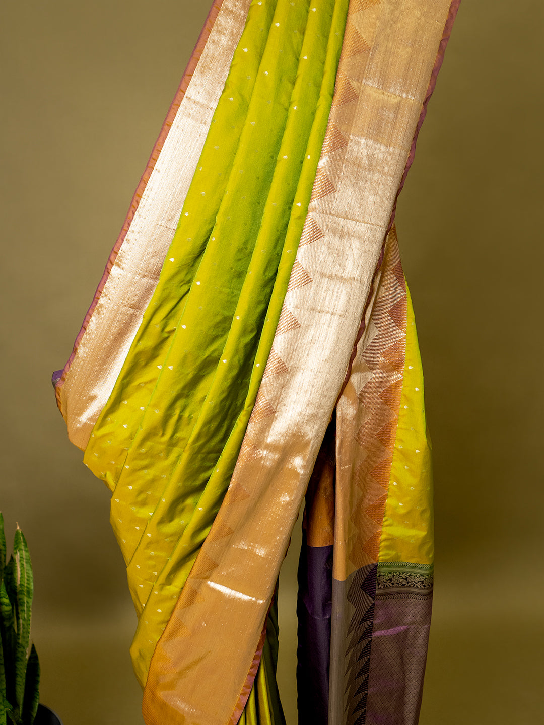 Amruta Green Soft Semi Silk Saree
