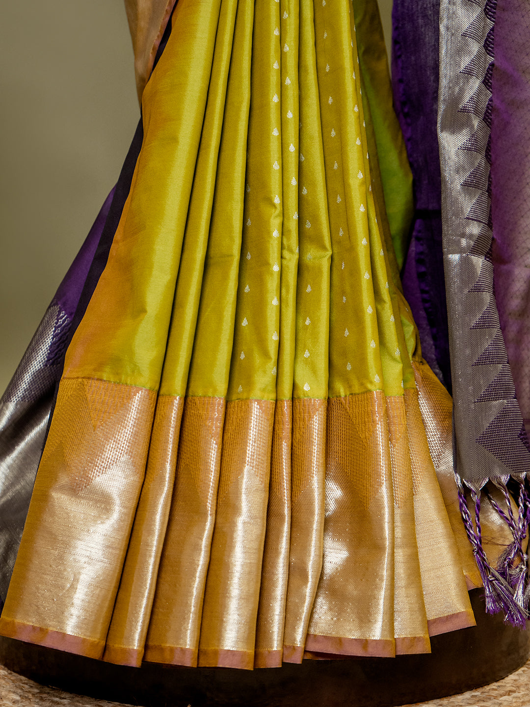 Amruta Green Soft Semi Silk Saree