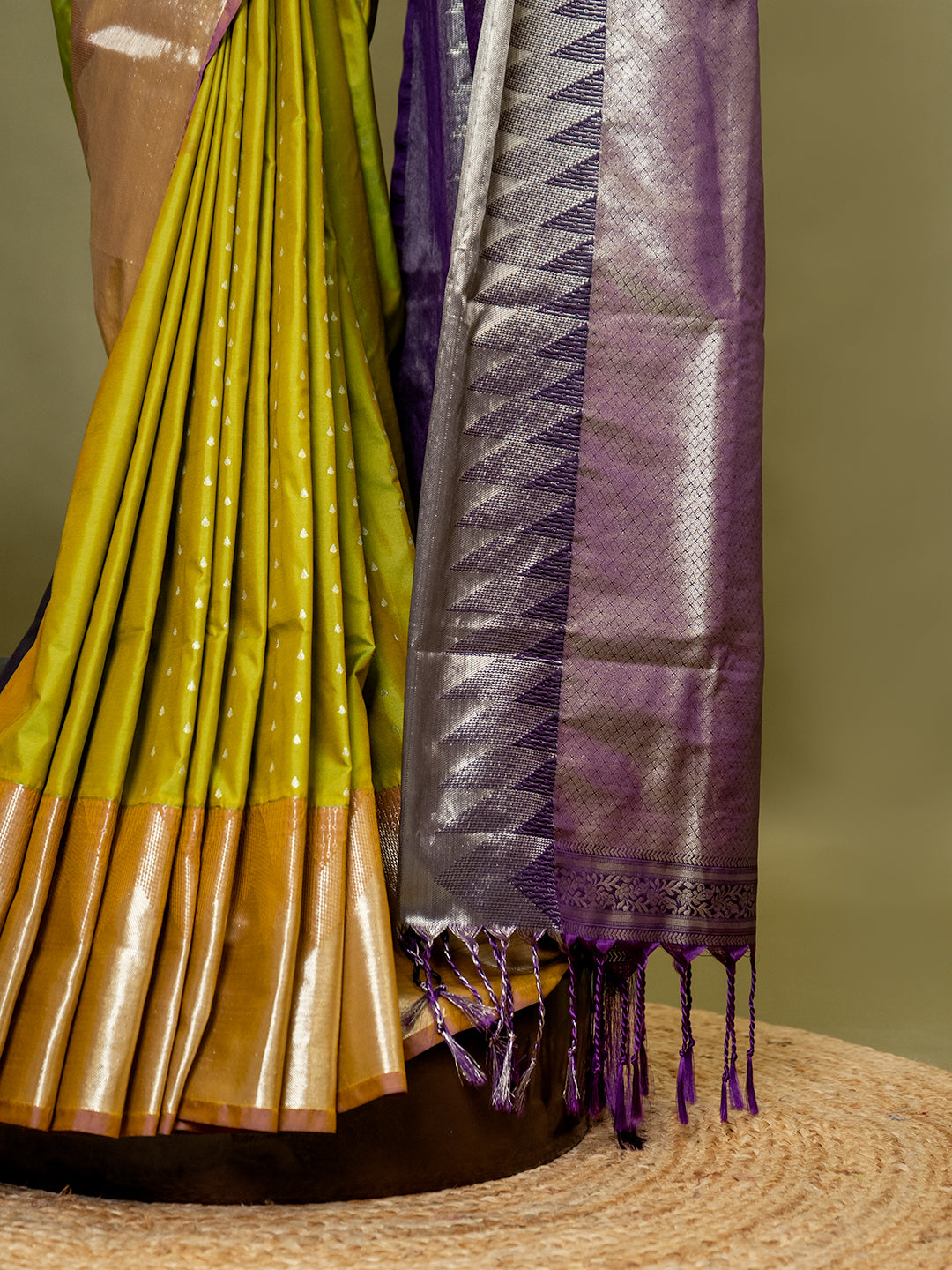 Amruta Green Soft Semi Silk Saree