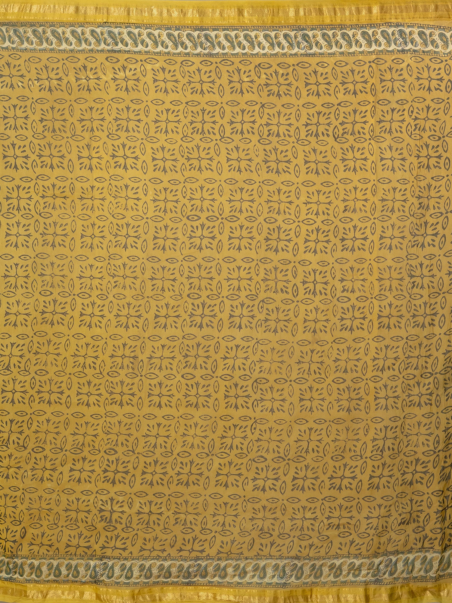 Manjari Mustard Ajrakh Saree