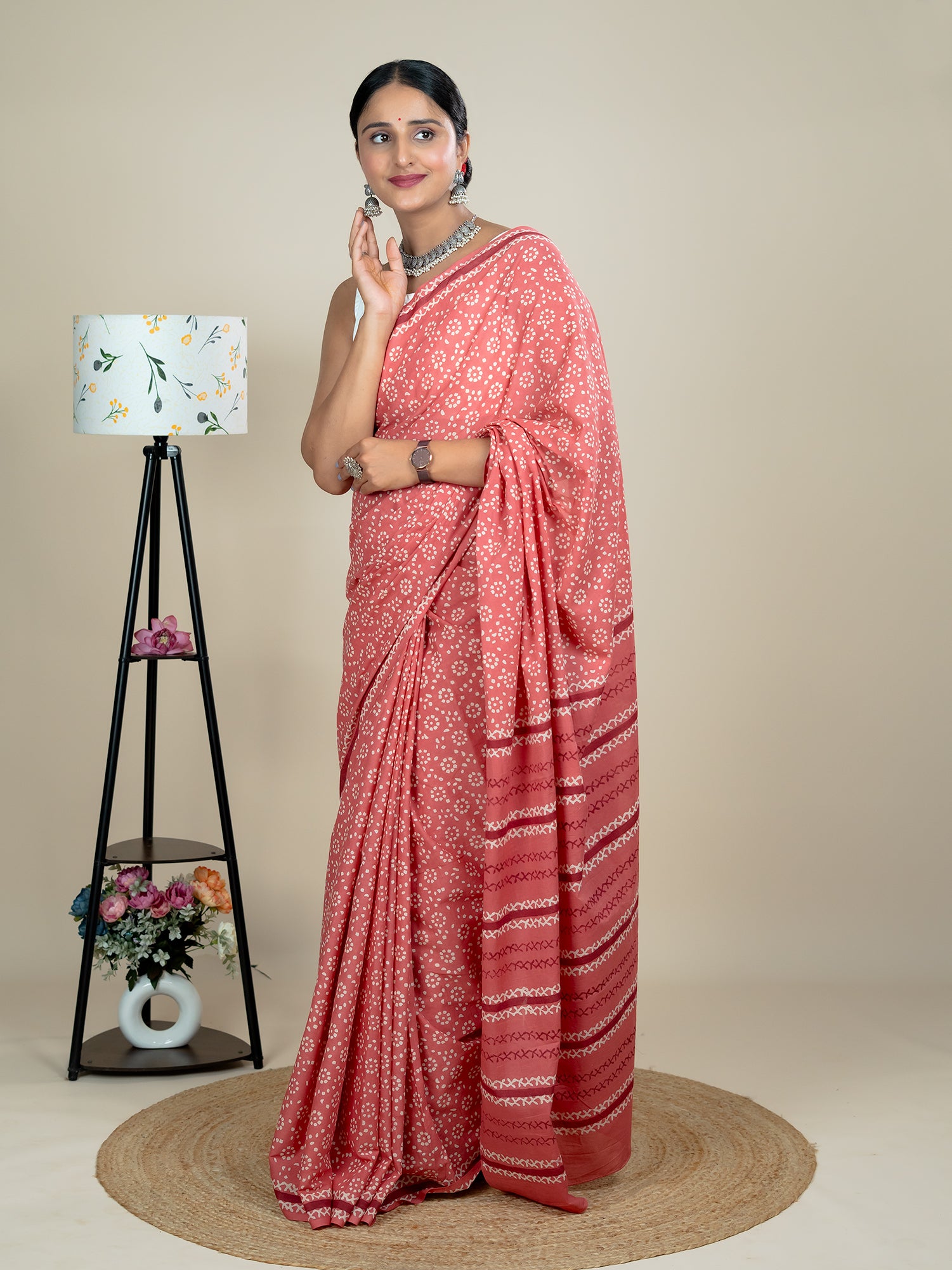 Taru Pink Dabu Saree