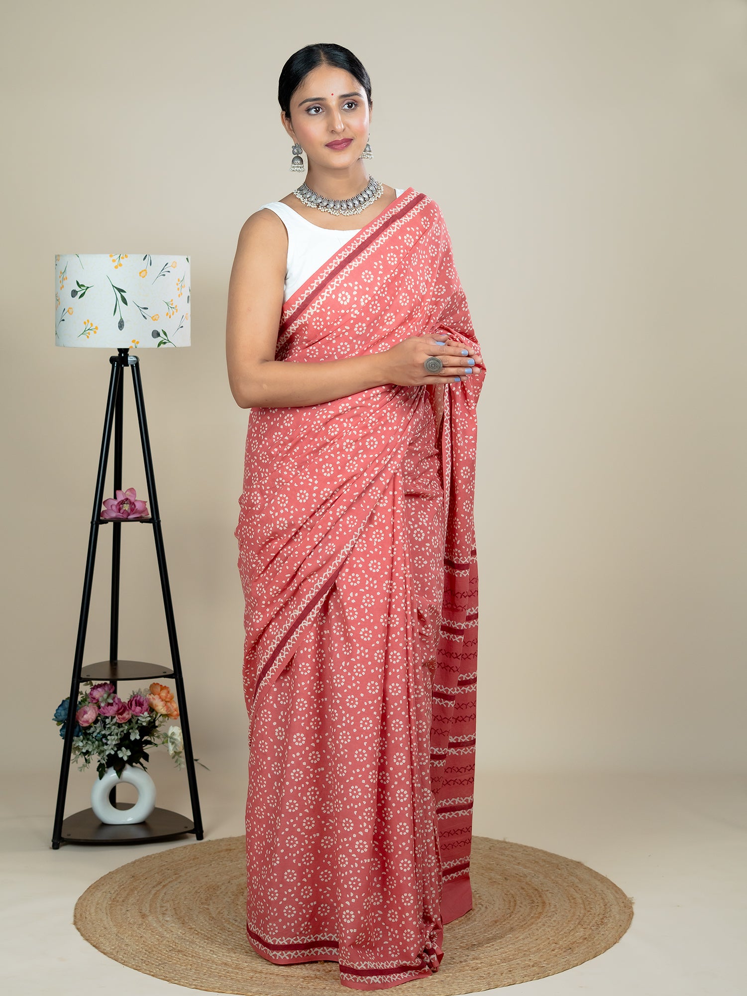 Taru Pink Dabu Saree