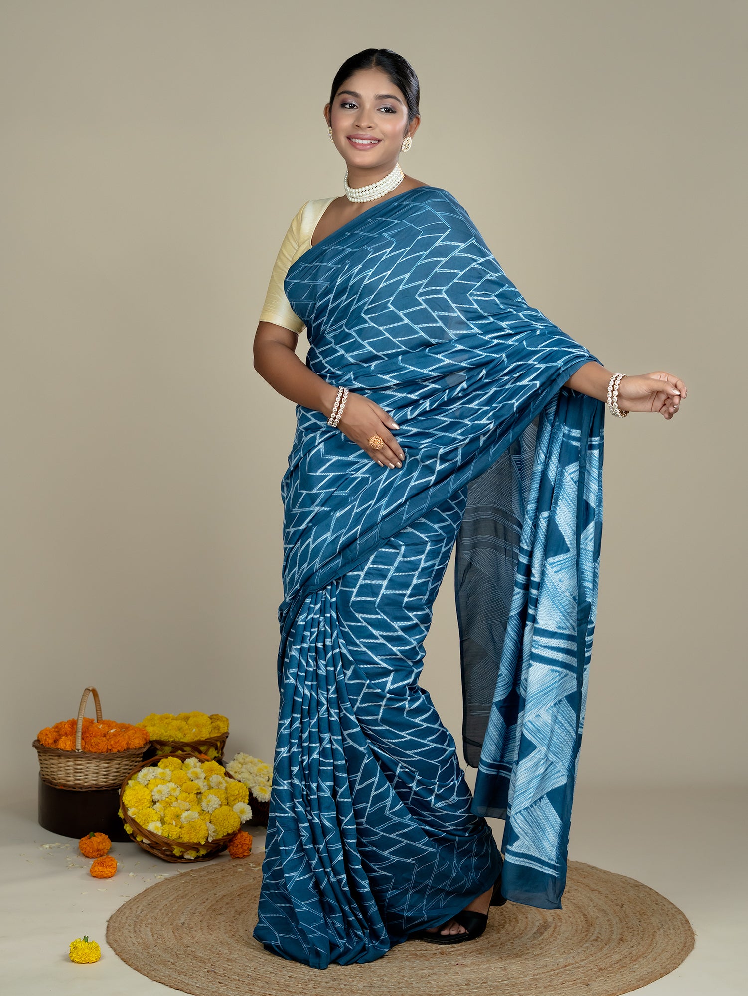 Rachita Indigo Shibori Saree