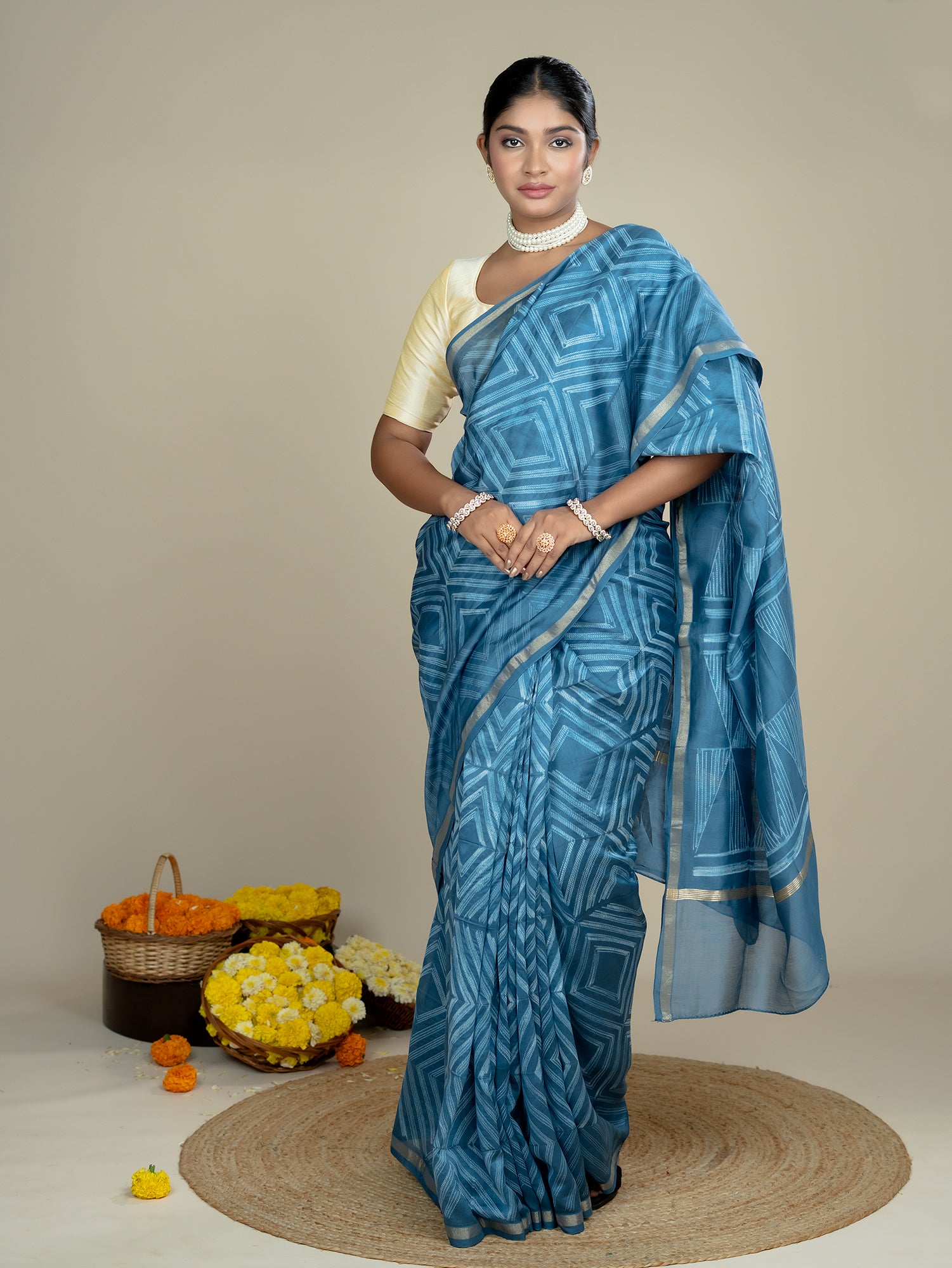 Ragini Indigo Shibori Saree
