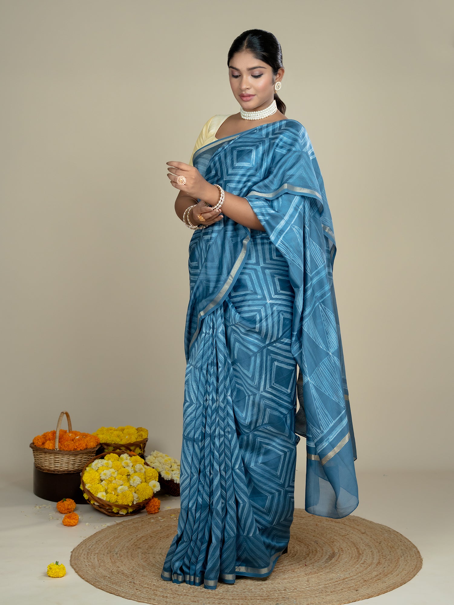 Ragini Indigo Shibori Saree
