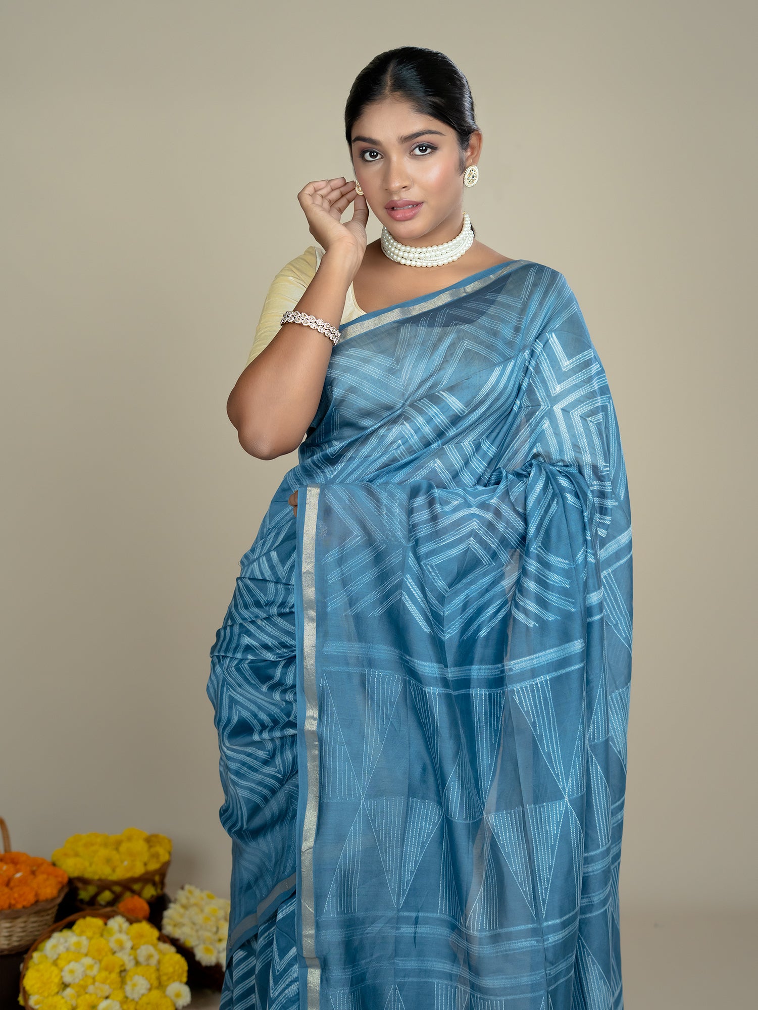 Ragini Indigo Shibori Saree