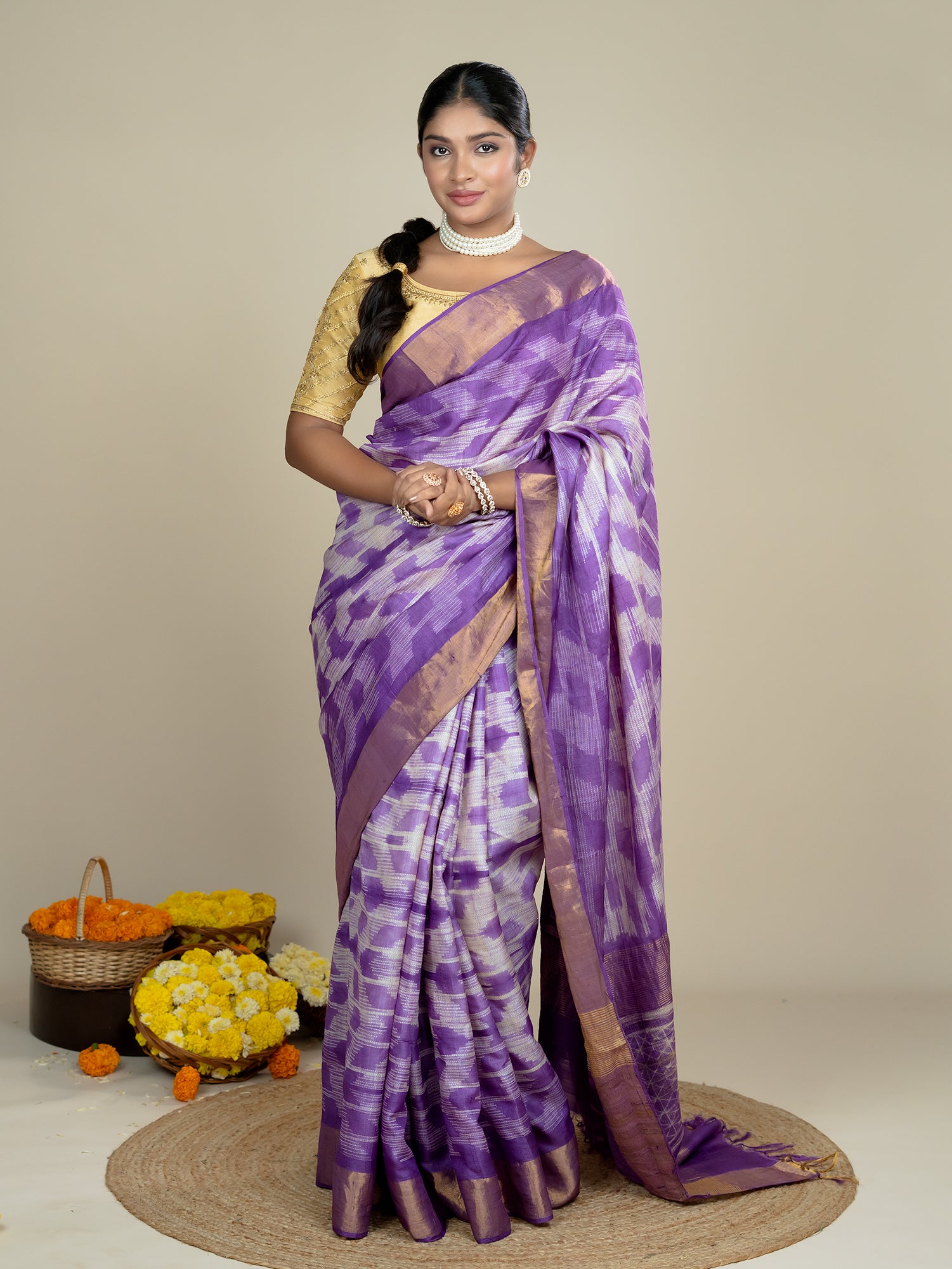 Lavanya Purple Shibori Saree