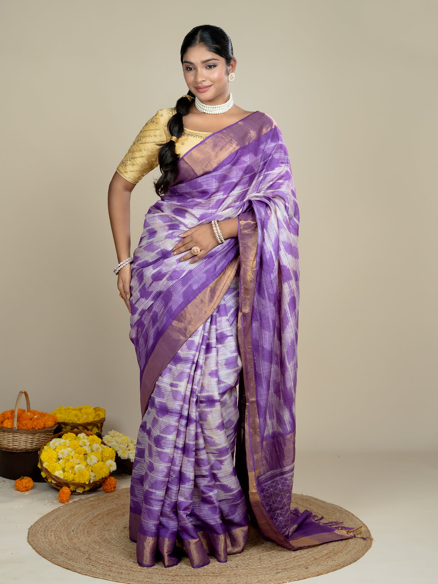 Lavanya Purple Shibori Saree