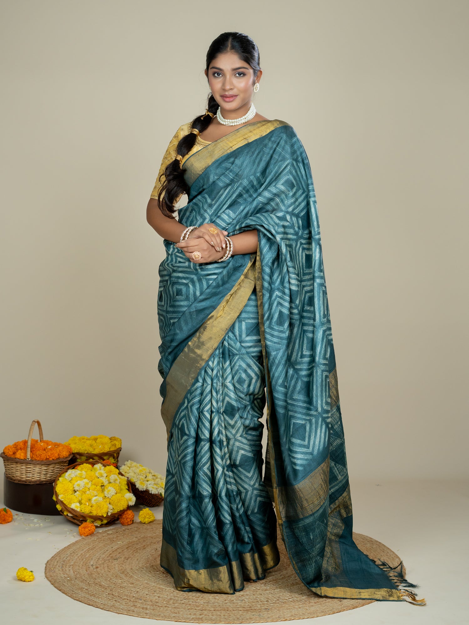 Zen Black Shibori Saree