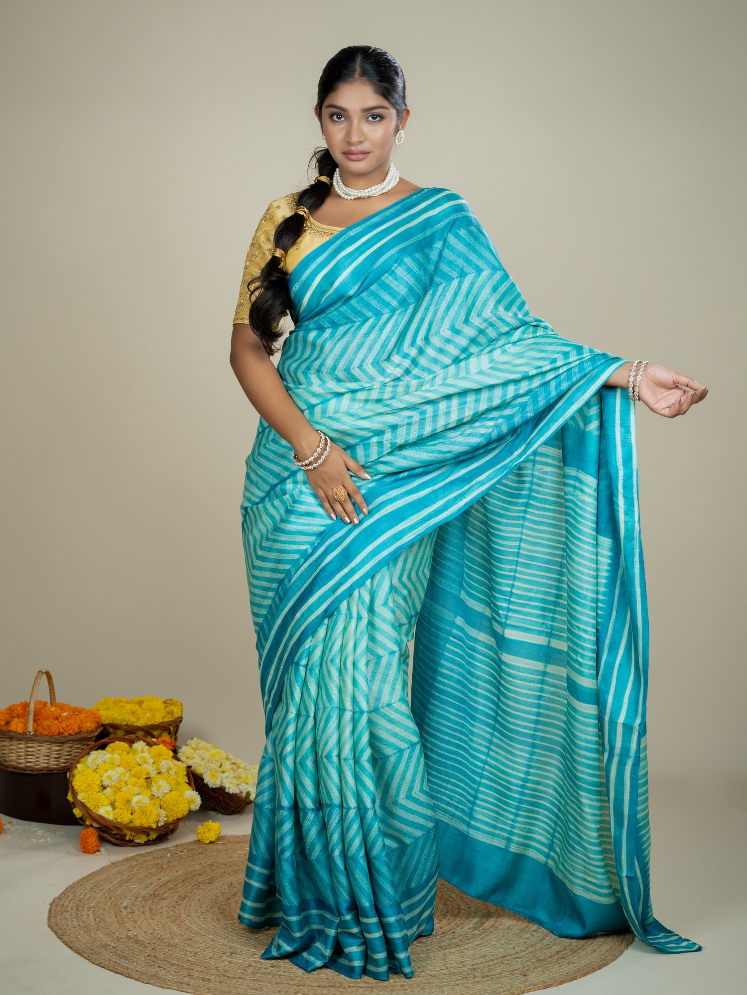 Roopika Sage Shibori Saree