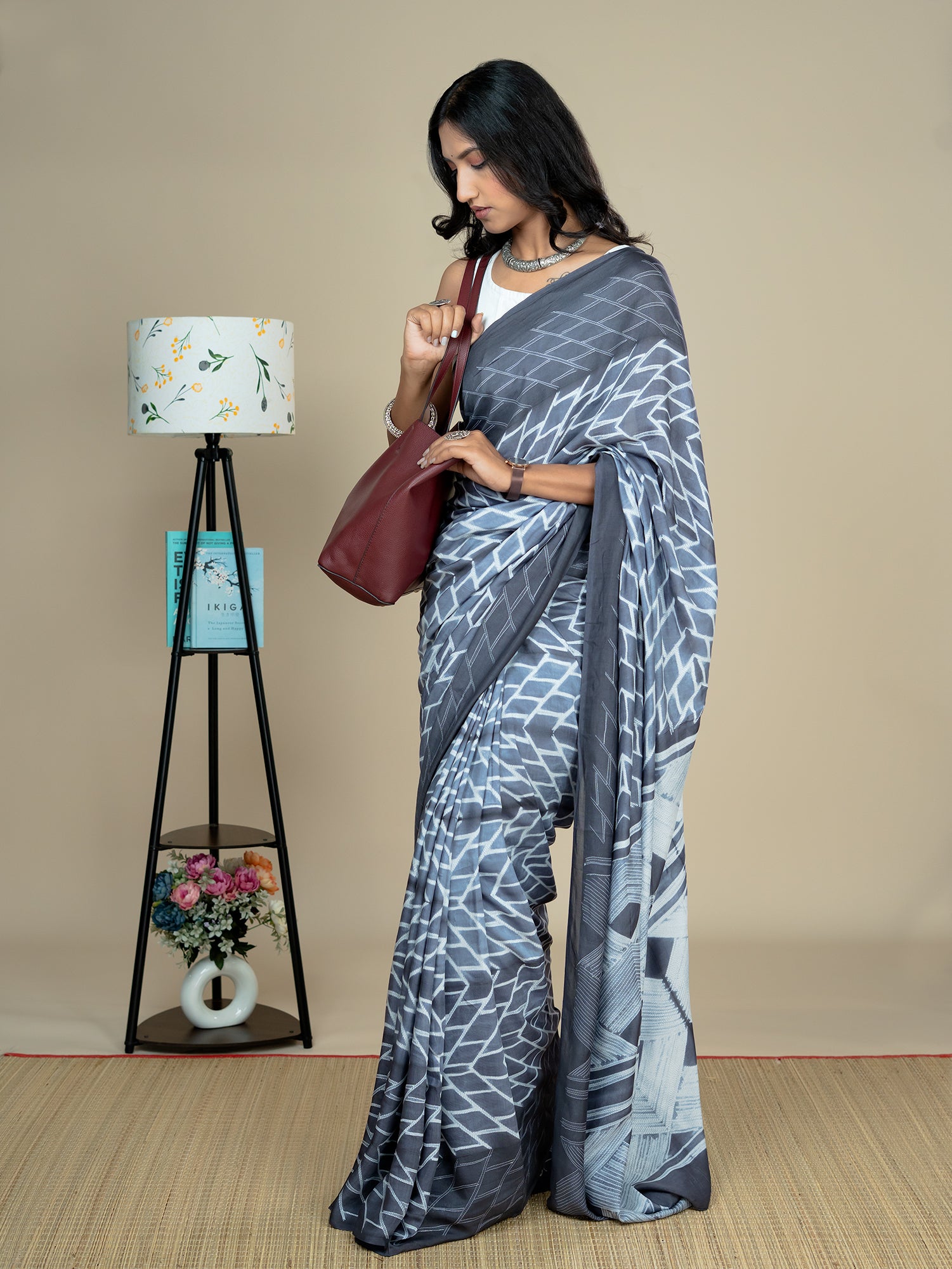 Rachita Black Shibori Saree