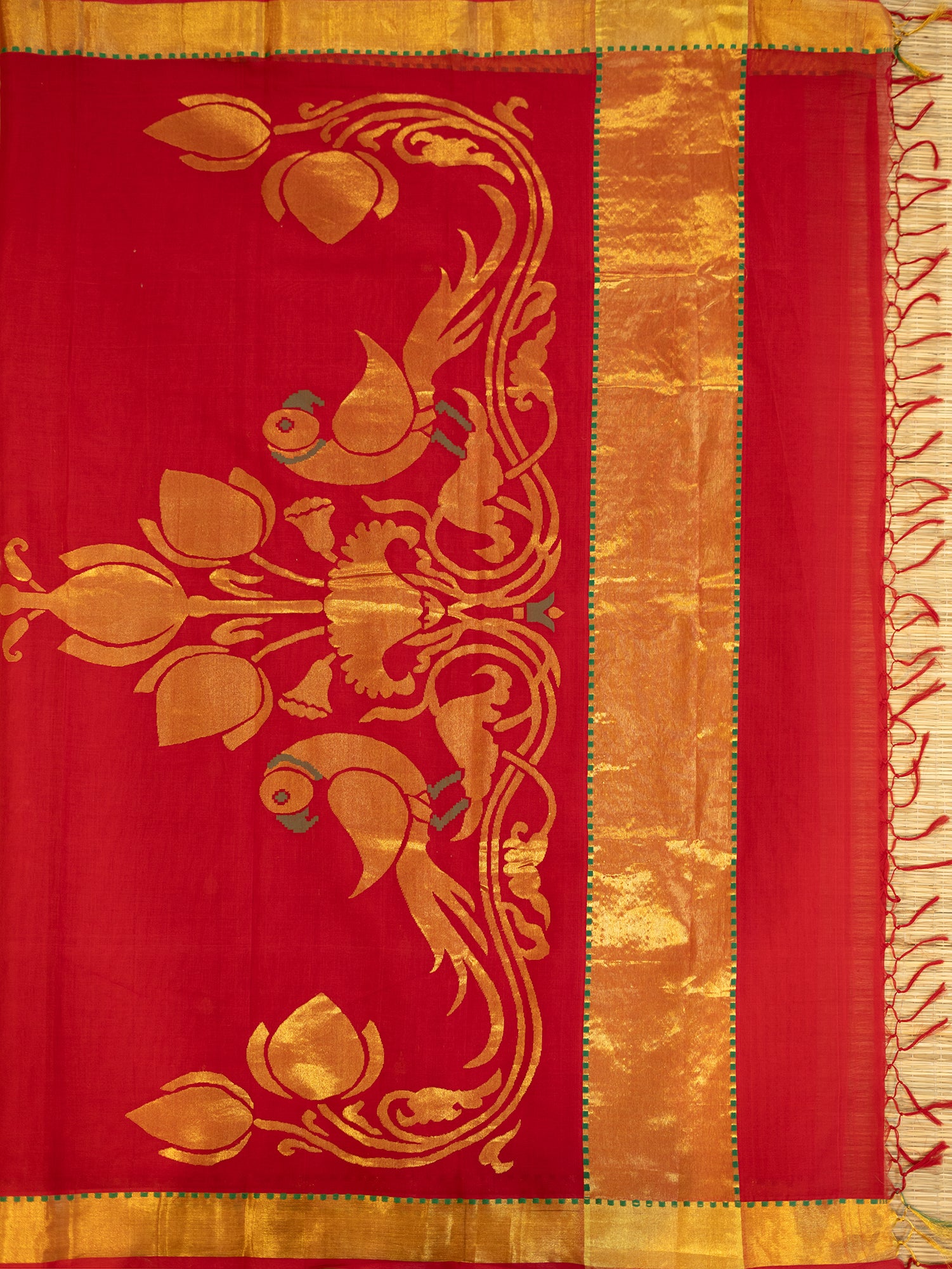 Popat Red Venkatagiri Saree