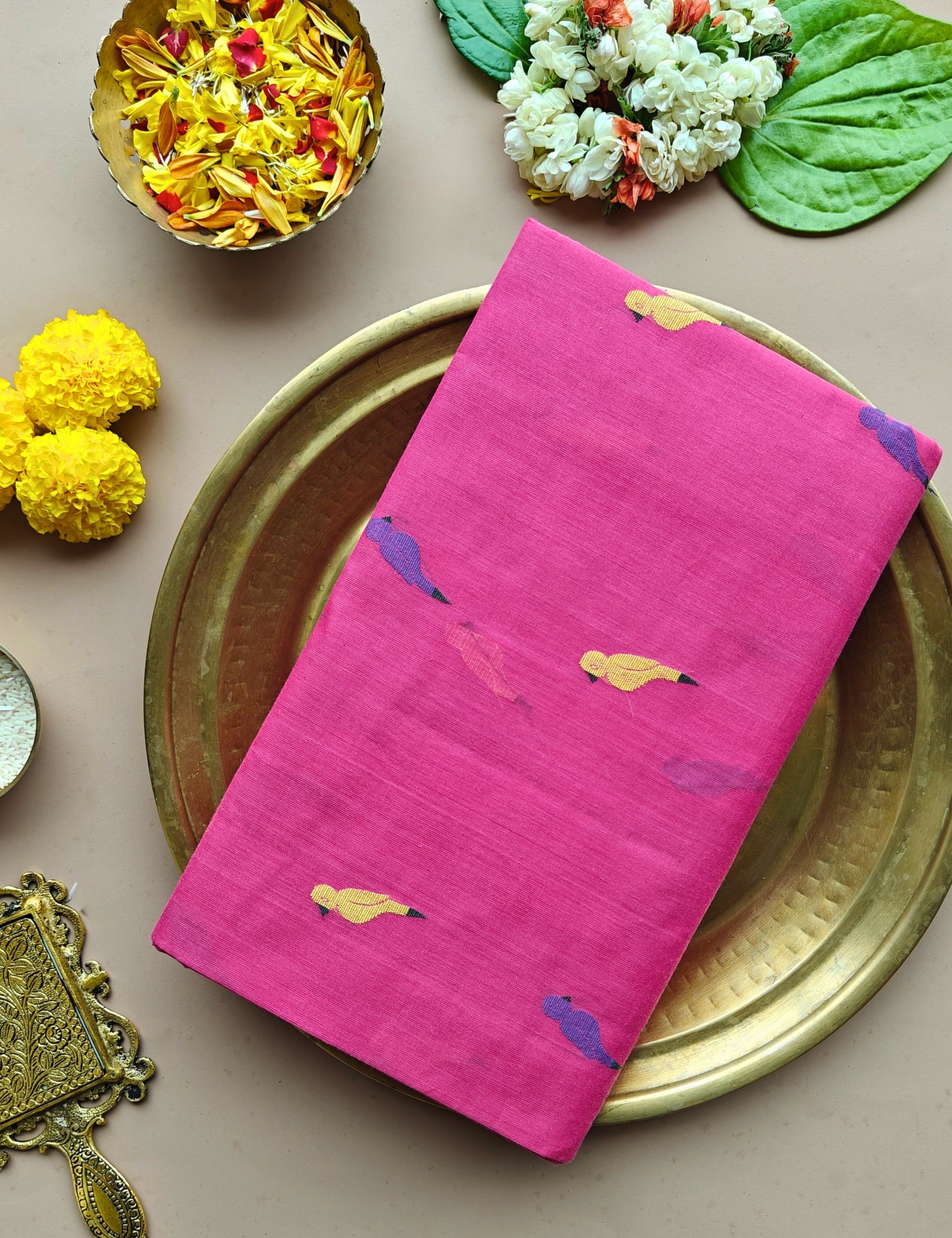 Tota Fuchsia Venkatagiri Saree