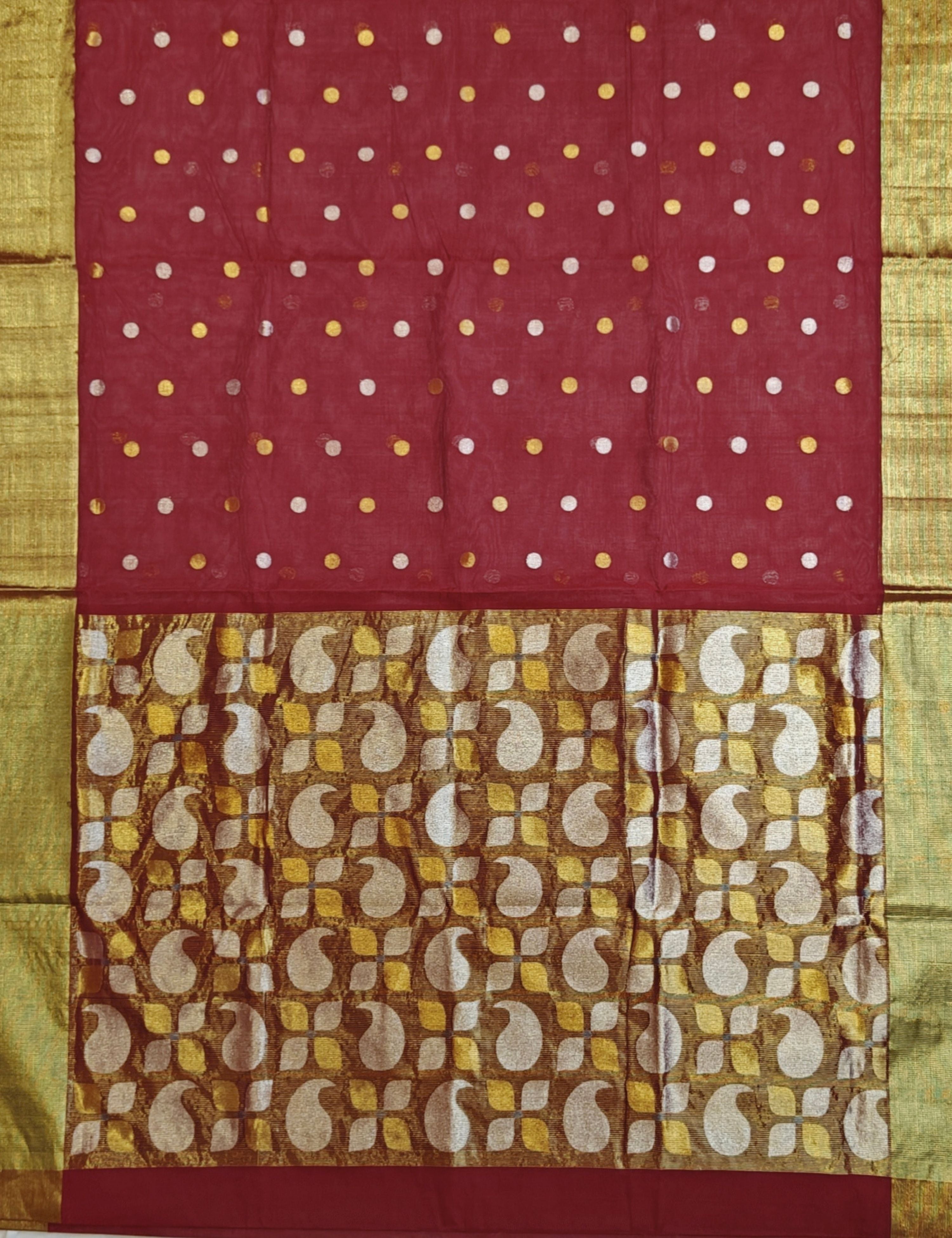 Airavat Maroon Venkatagiri Saree
