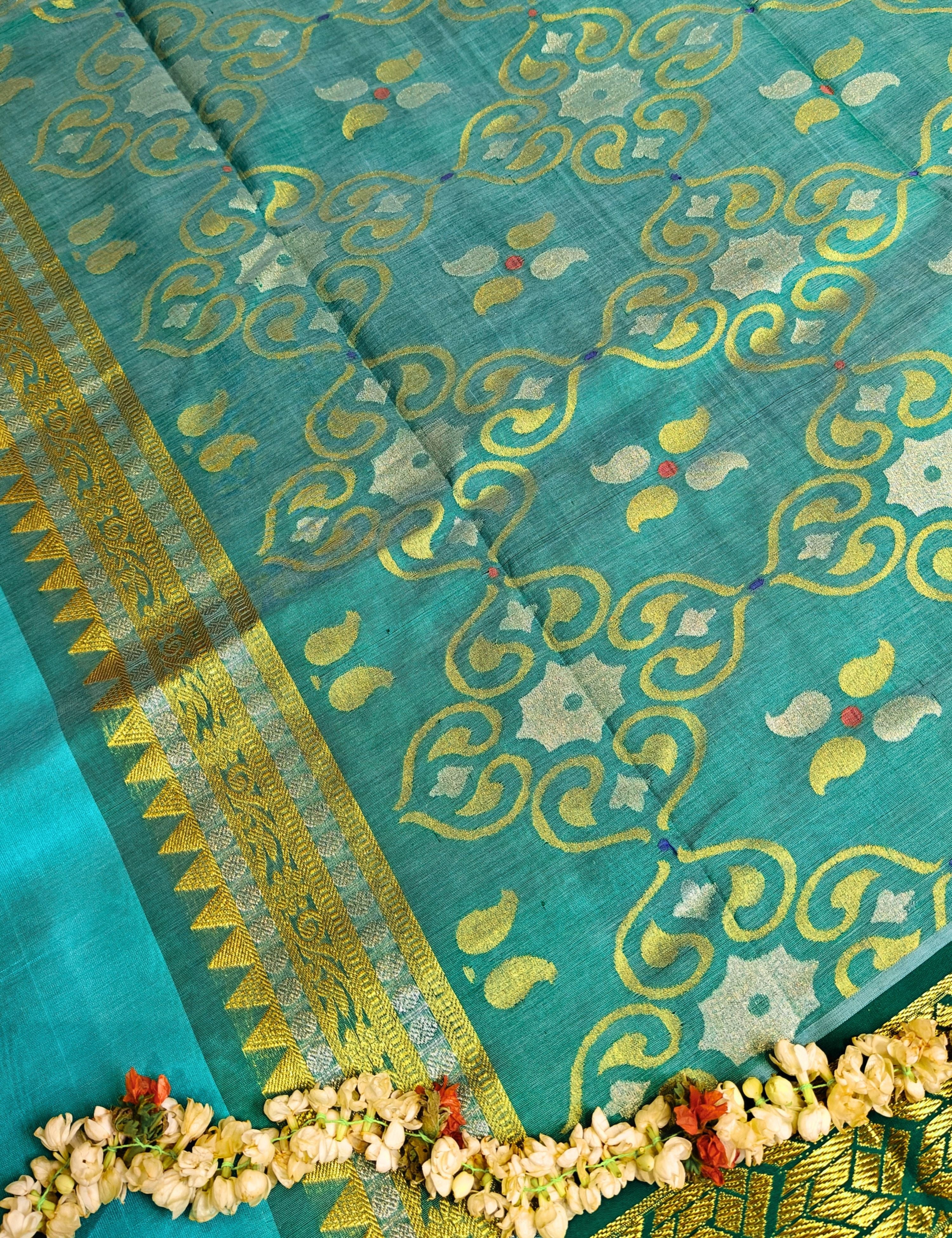 Airavat Sea-Green Venkatagiri Saree