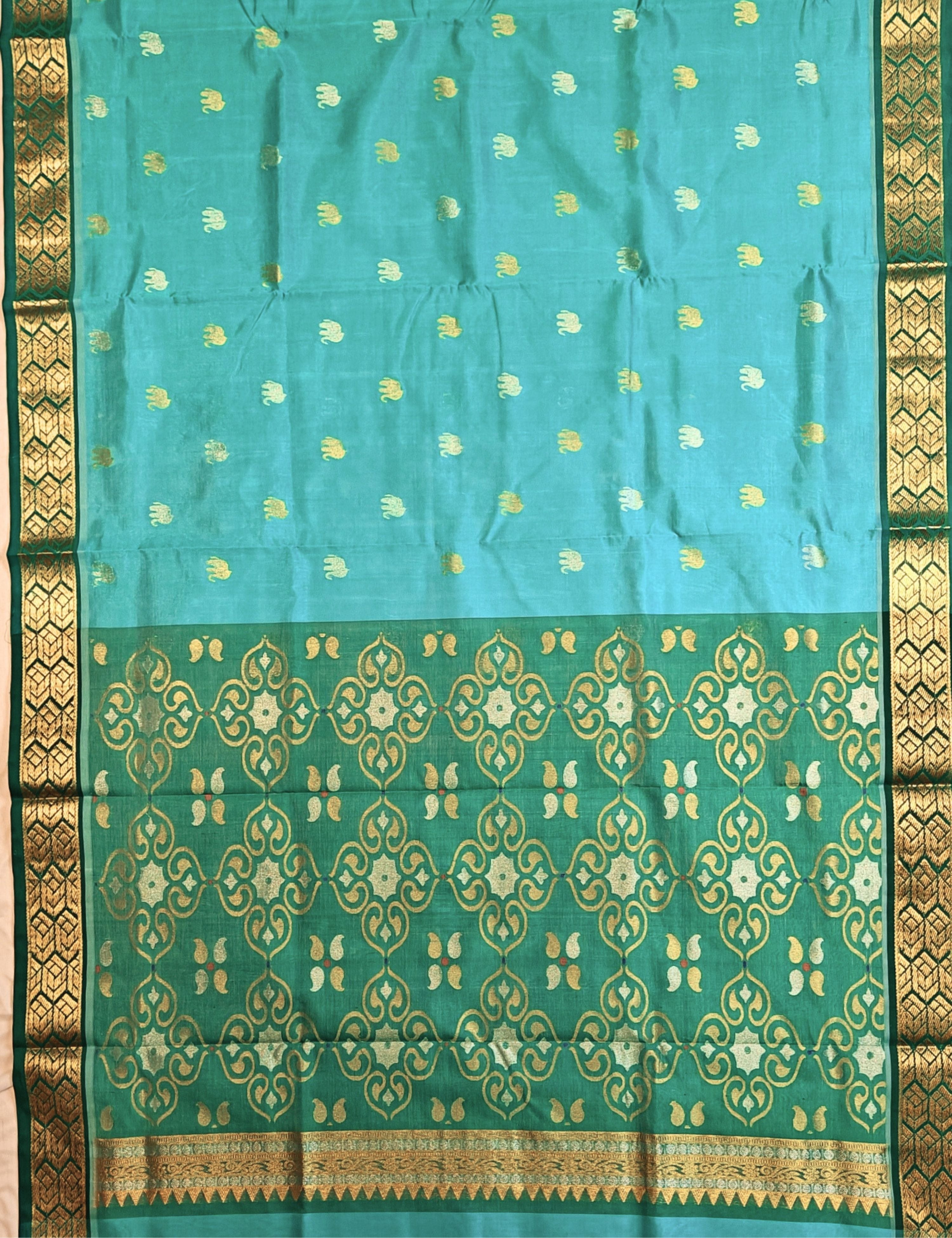 Airavat Sea-Green Venkatagiri Saree