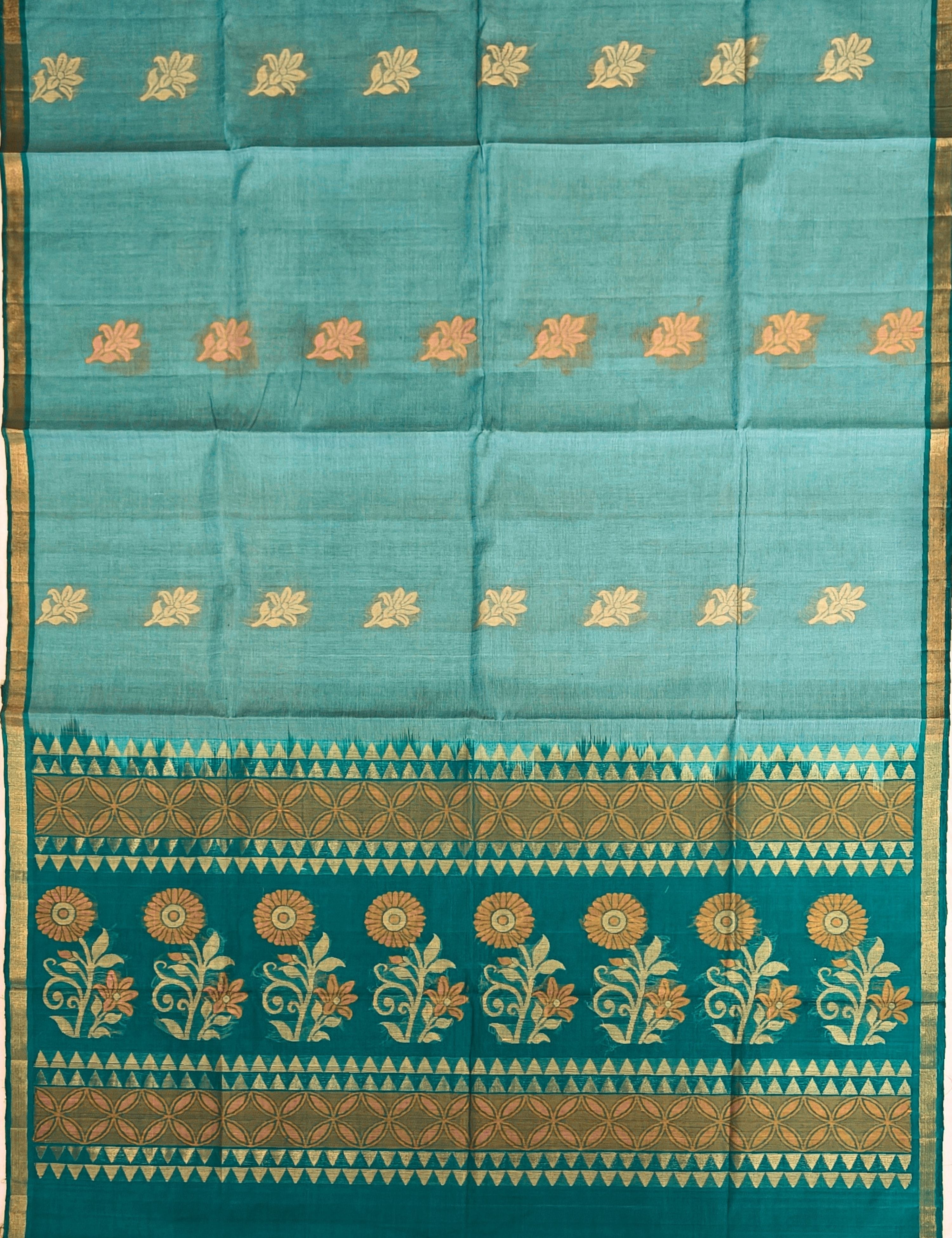 Sea-Green Negamam Cotton Saree