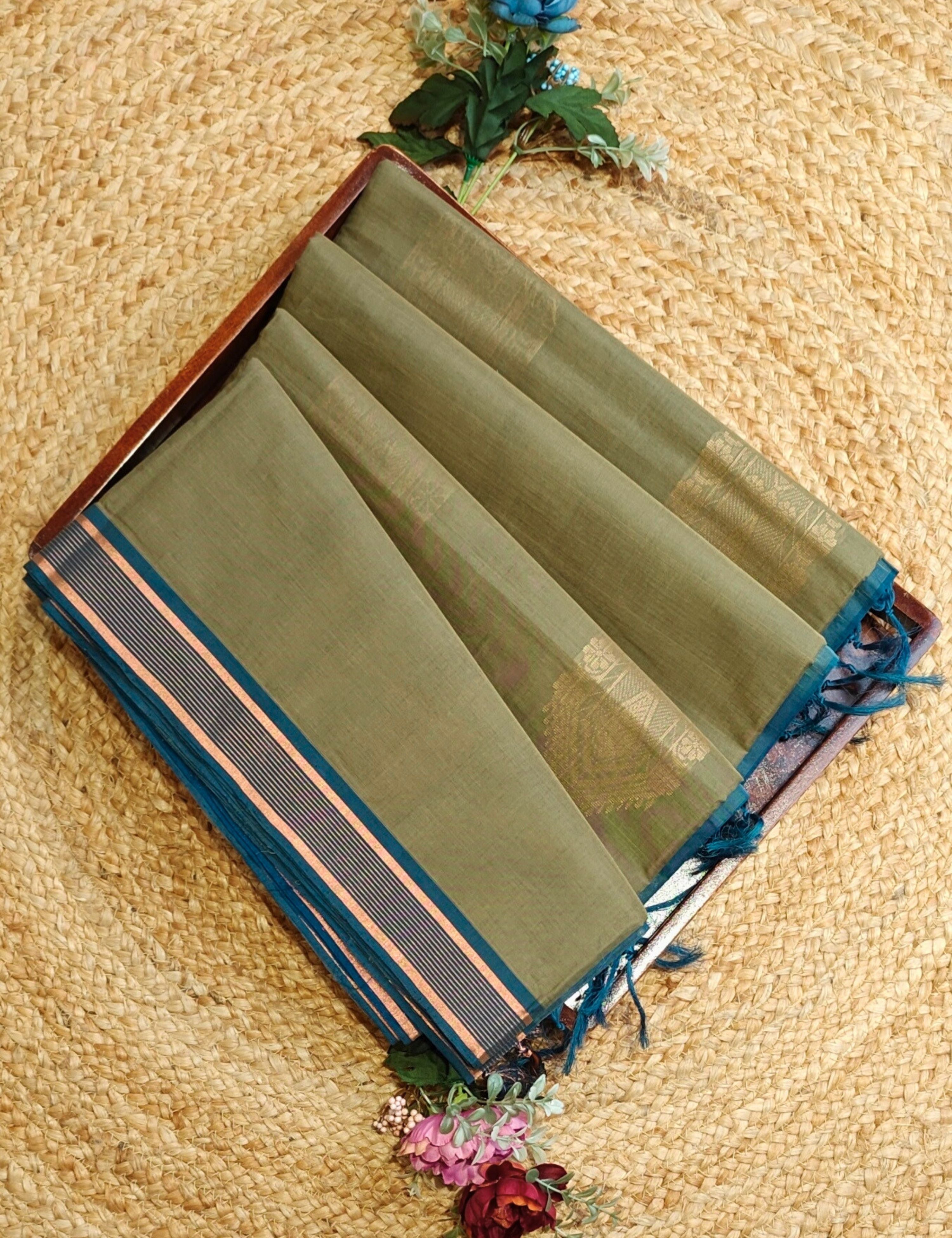 Khaki Negamam Cotton Saree