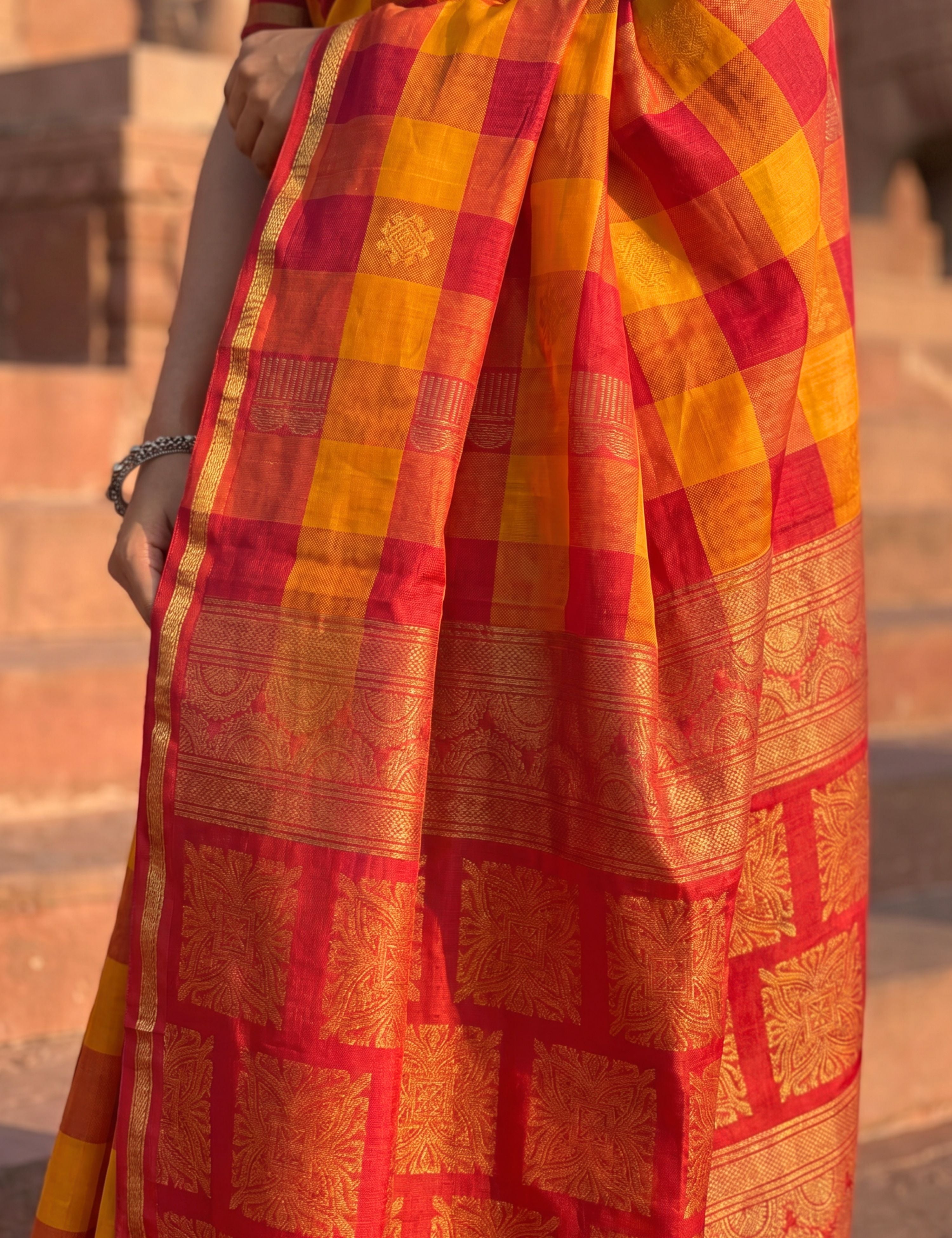 Fuchsia Negamam Cotton Saree