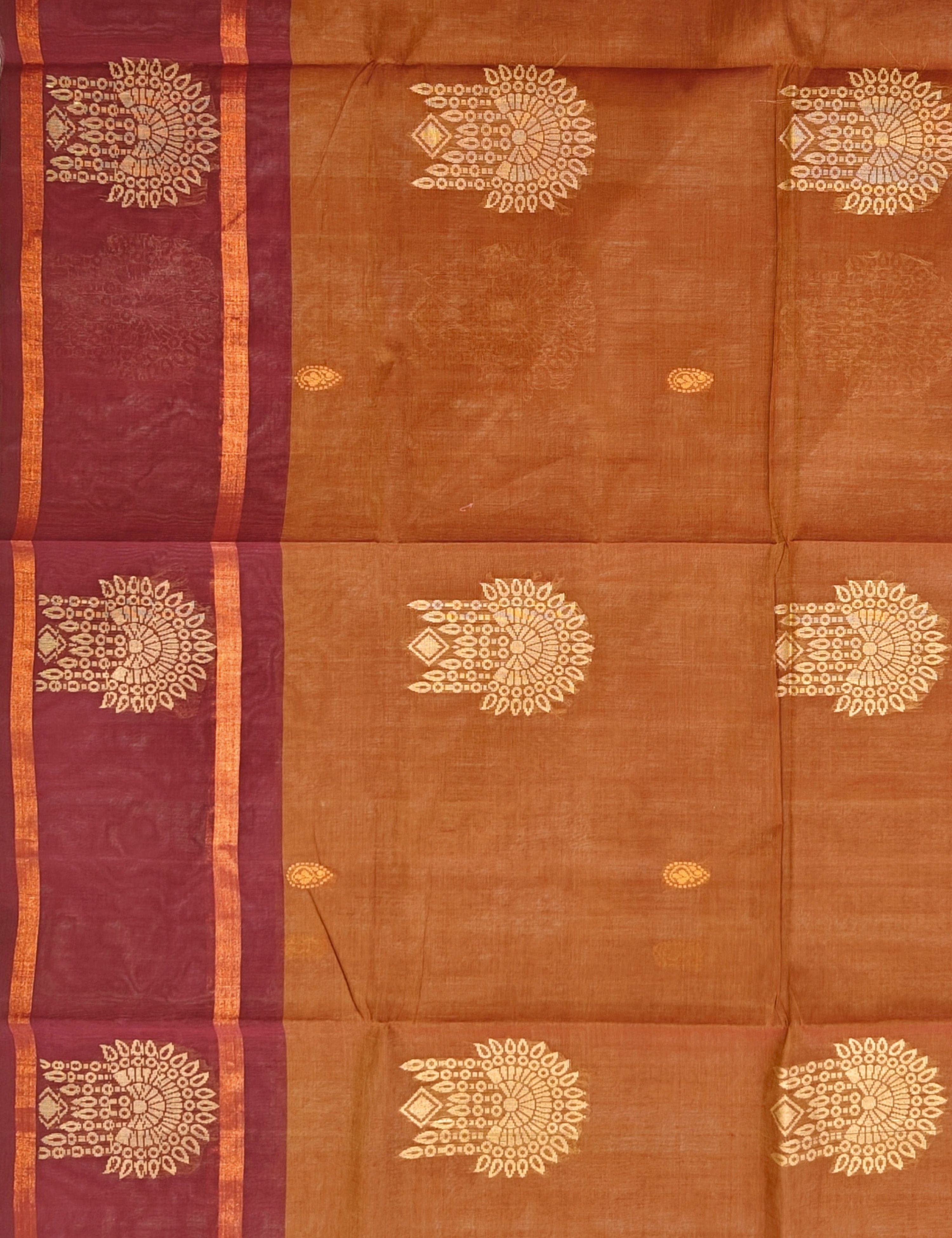 Rust Negamam Cotton Saree
